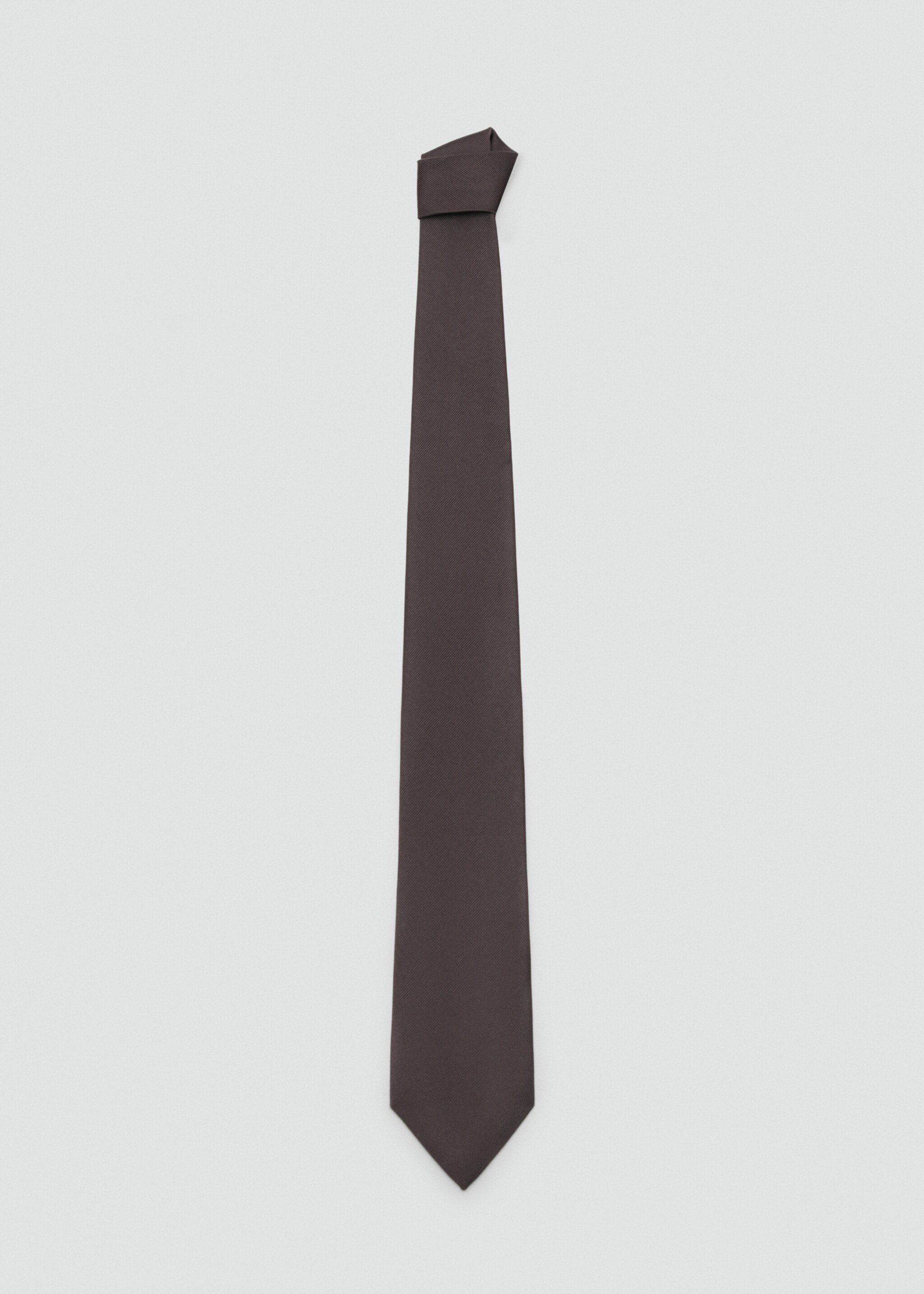 Plain silk tie - Article without model, Brown. Ref: 27031277-00.