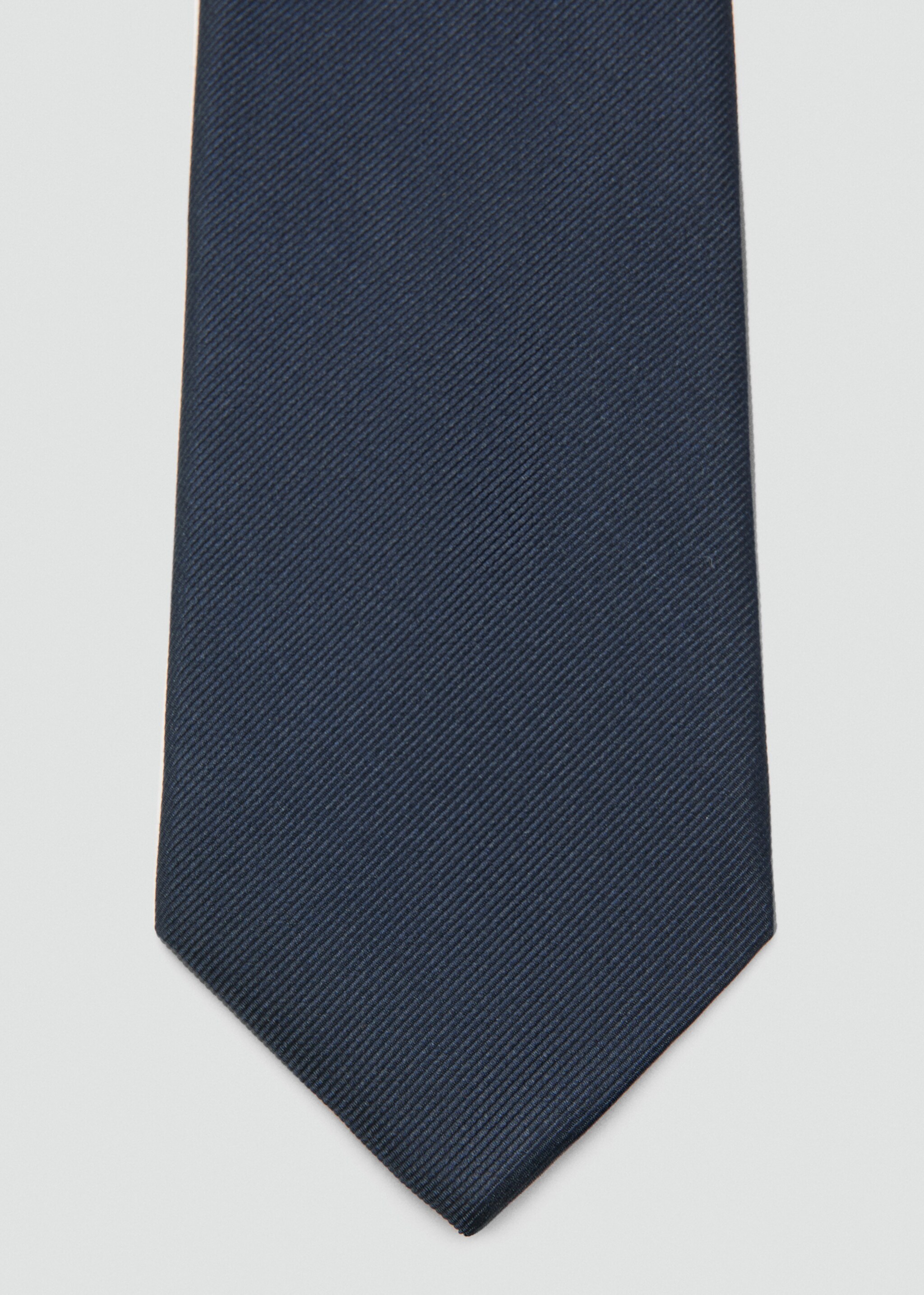 Plain silk tie - Details of the article 1, Navy. Ref: 27031277-00.