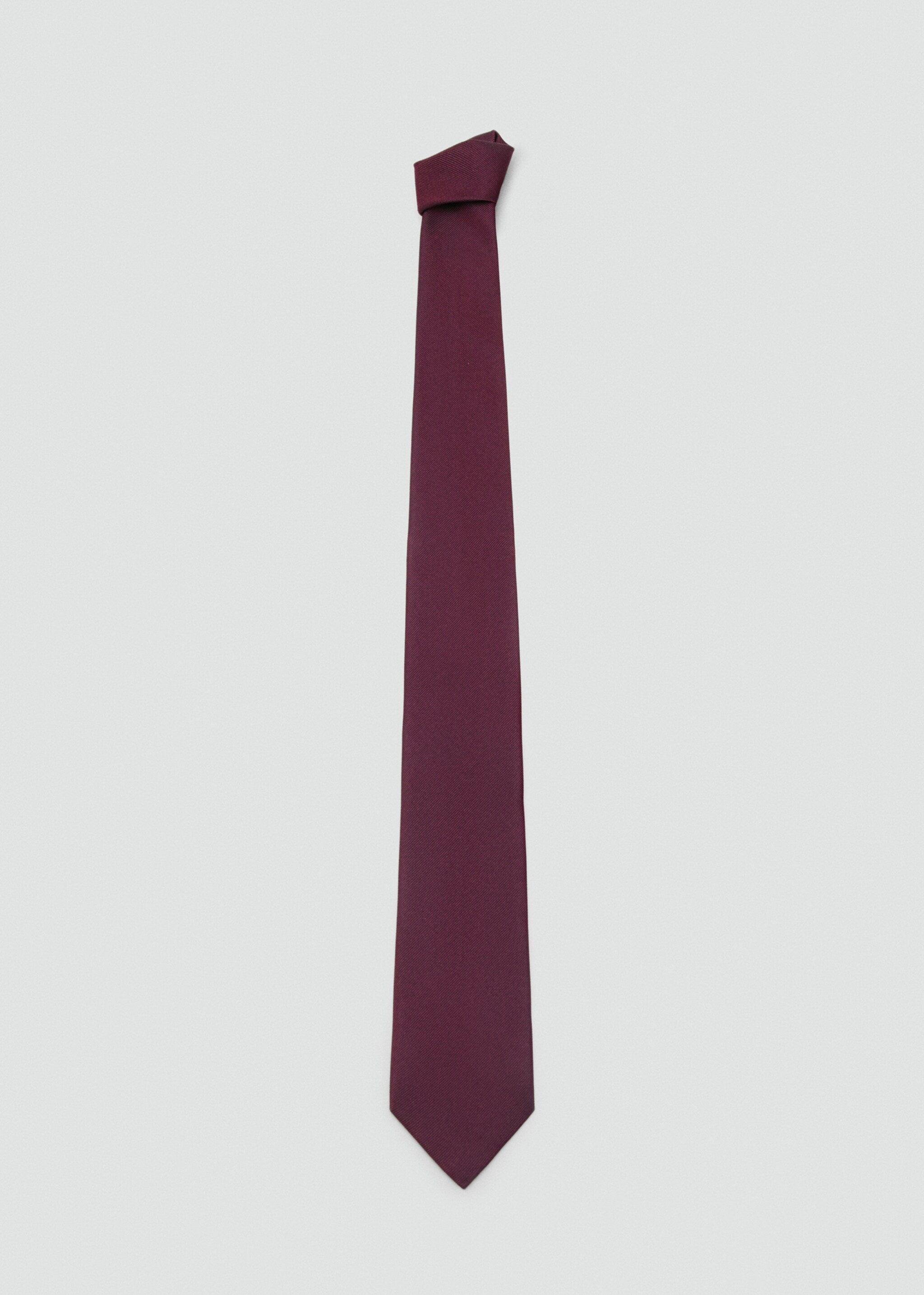 Plain silk tie - Article without model, Burgundy. Ref: 27031277-00.
