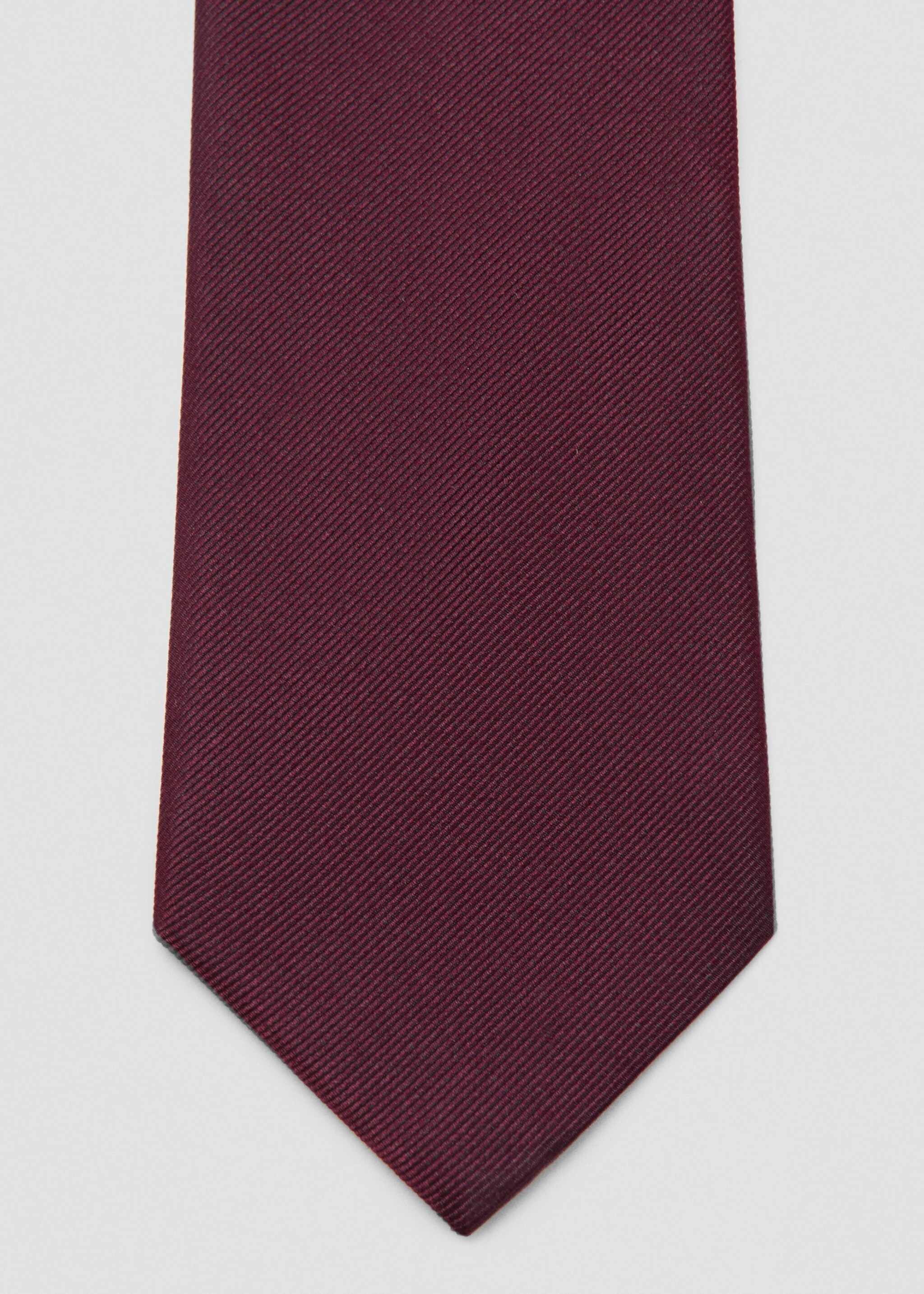 Plain silk tie - Details of the article 1, Burgundy. Ref: 27031277-00.