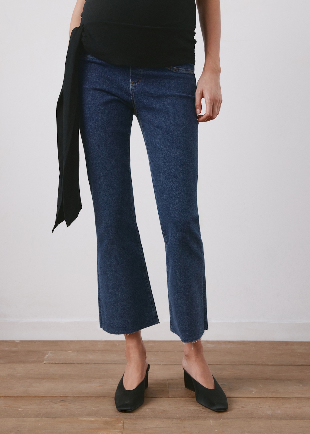 Mango Maternity flared cropped jeans