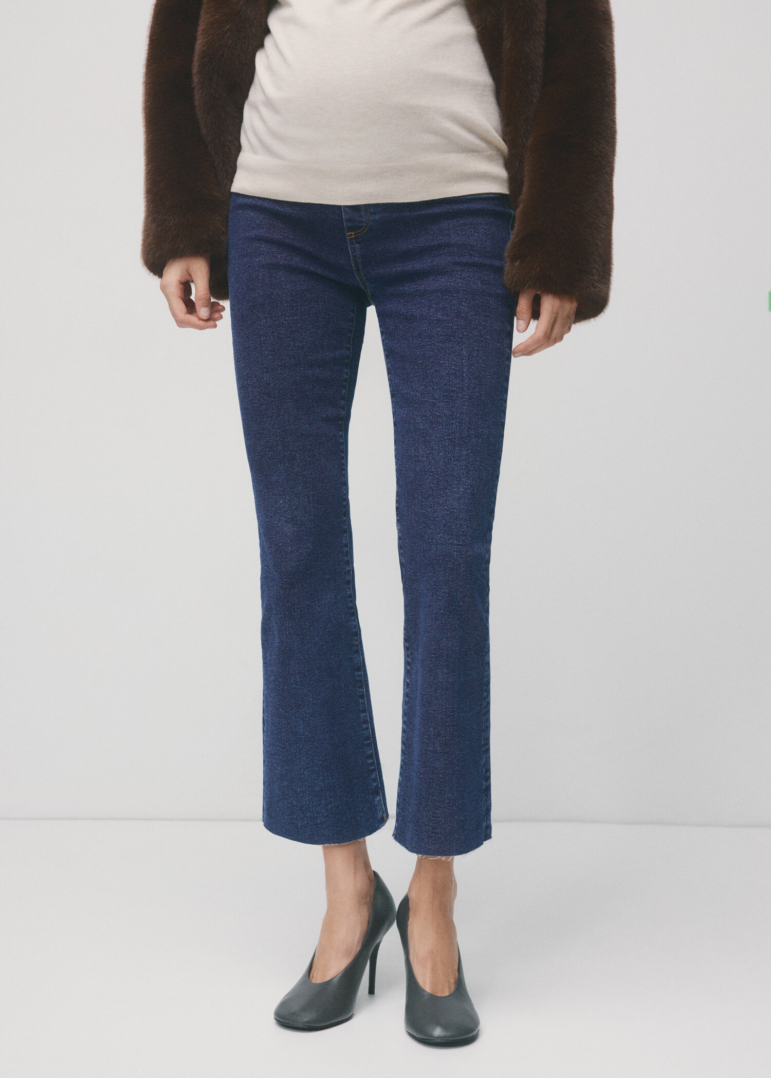 Flared cropped positiejeans - Middenvlak