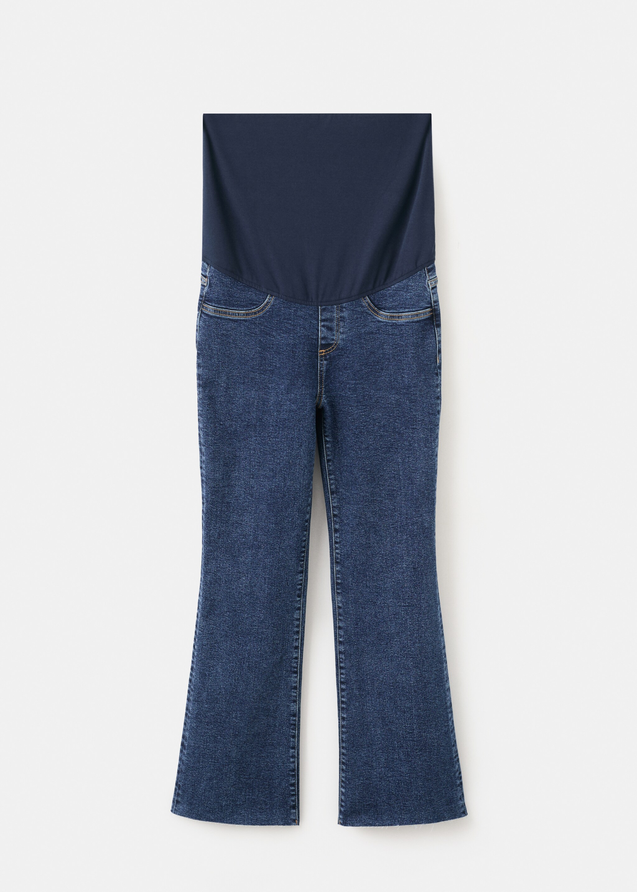 Maternity flared cropped jeans - Article without model, Dark Blue. Ref: 27031281-00.