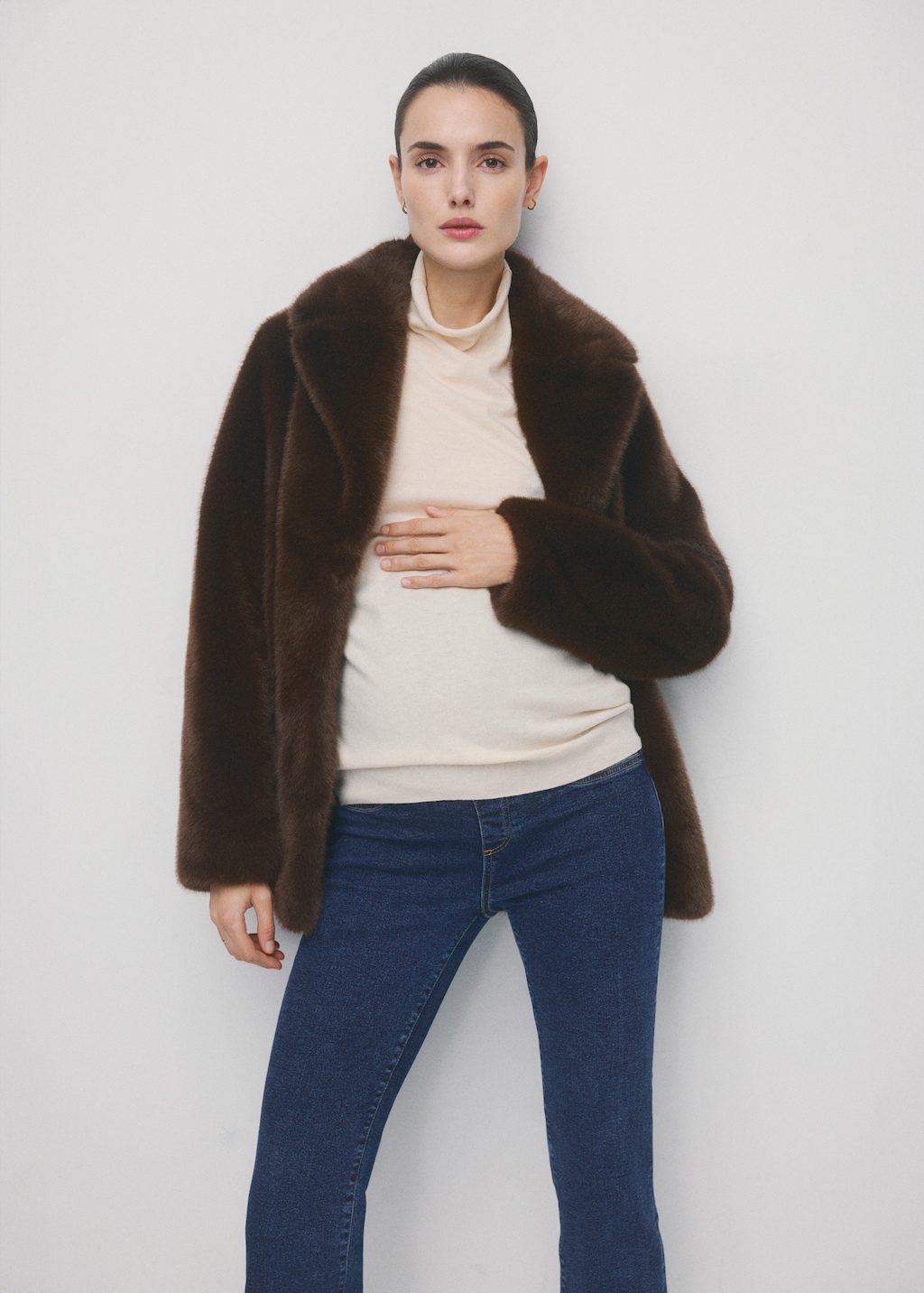 Mango Maternity flared cropped jeans