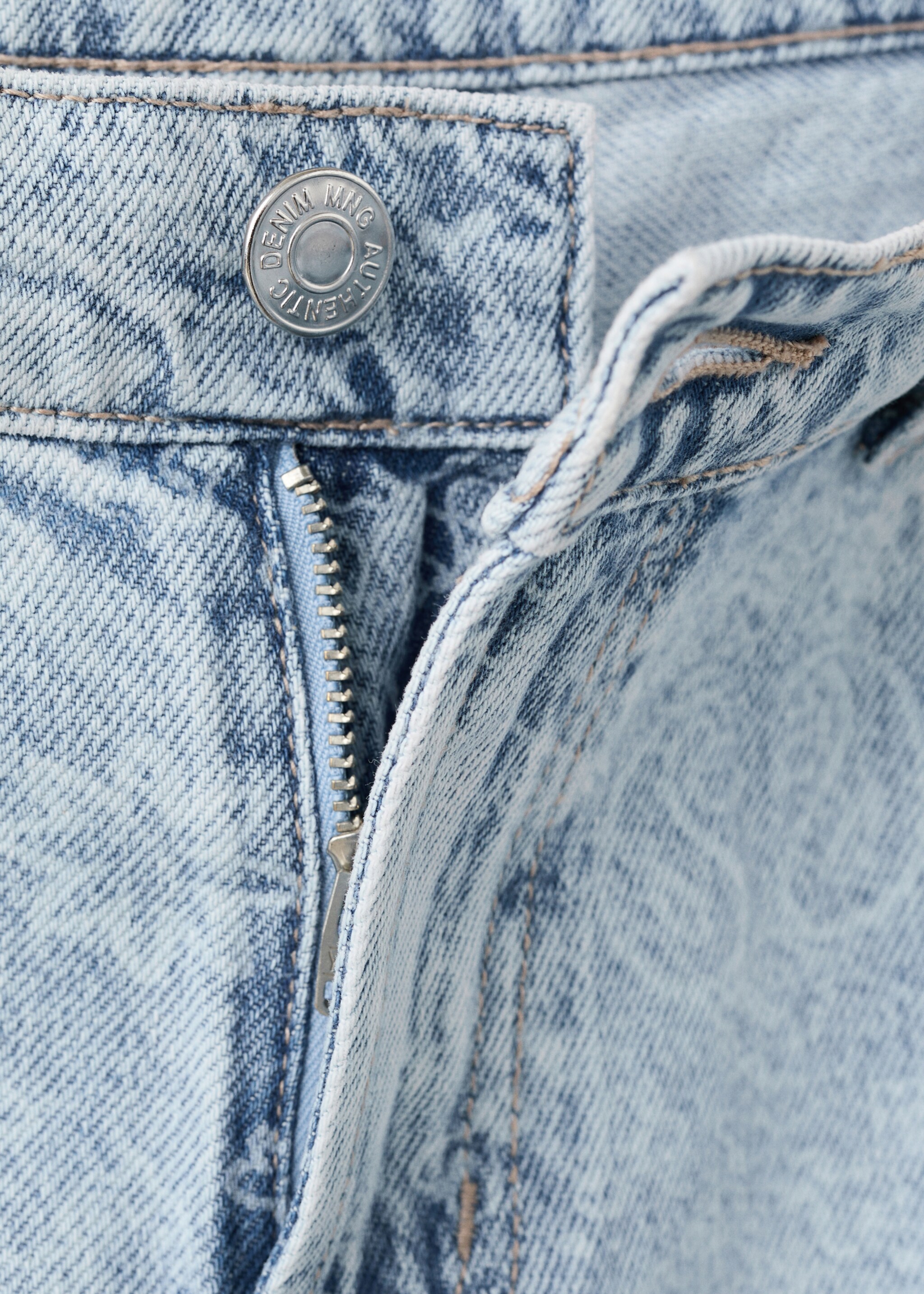Paisley wide-leg jeans - Details of the article 8, Light Blue. Ref: 27031282-00.