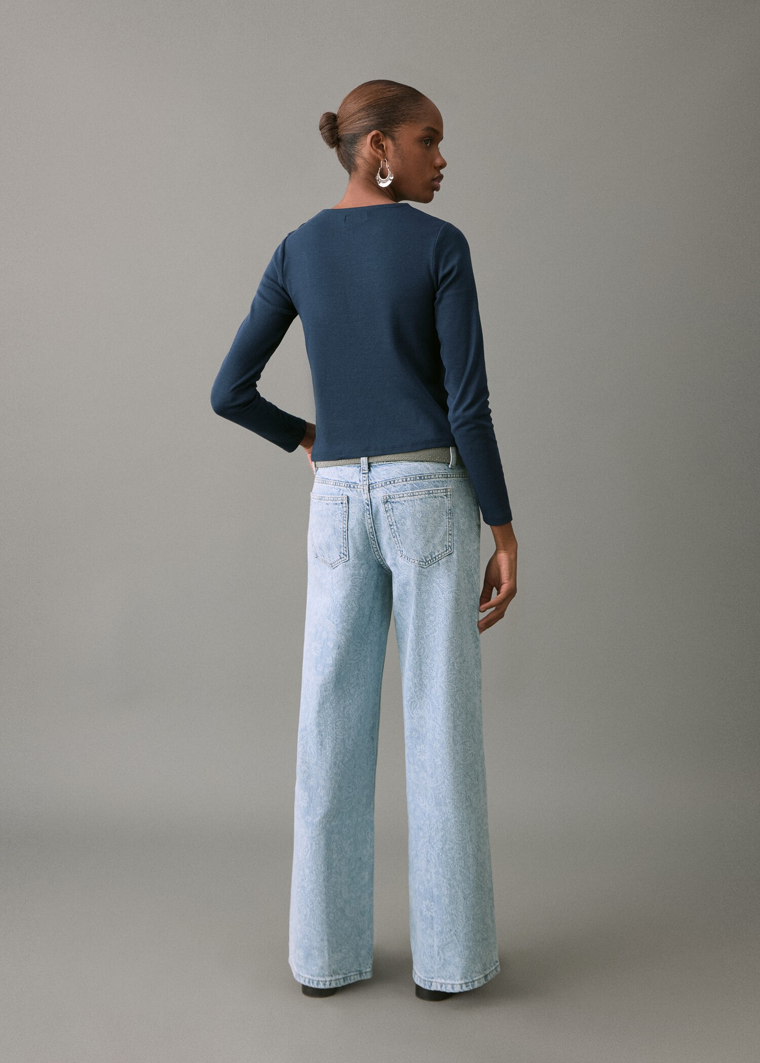 Paisley wide-leg jeans - Reverse of the article