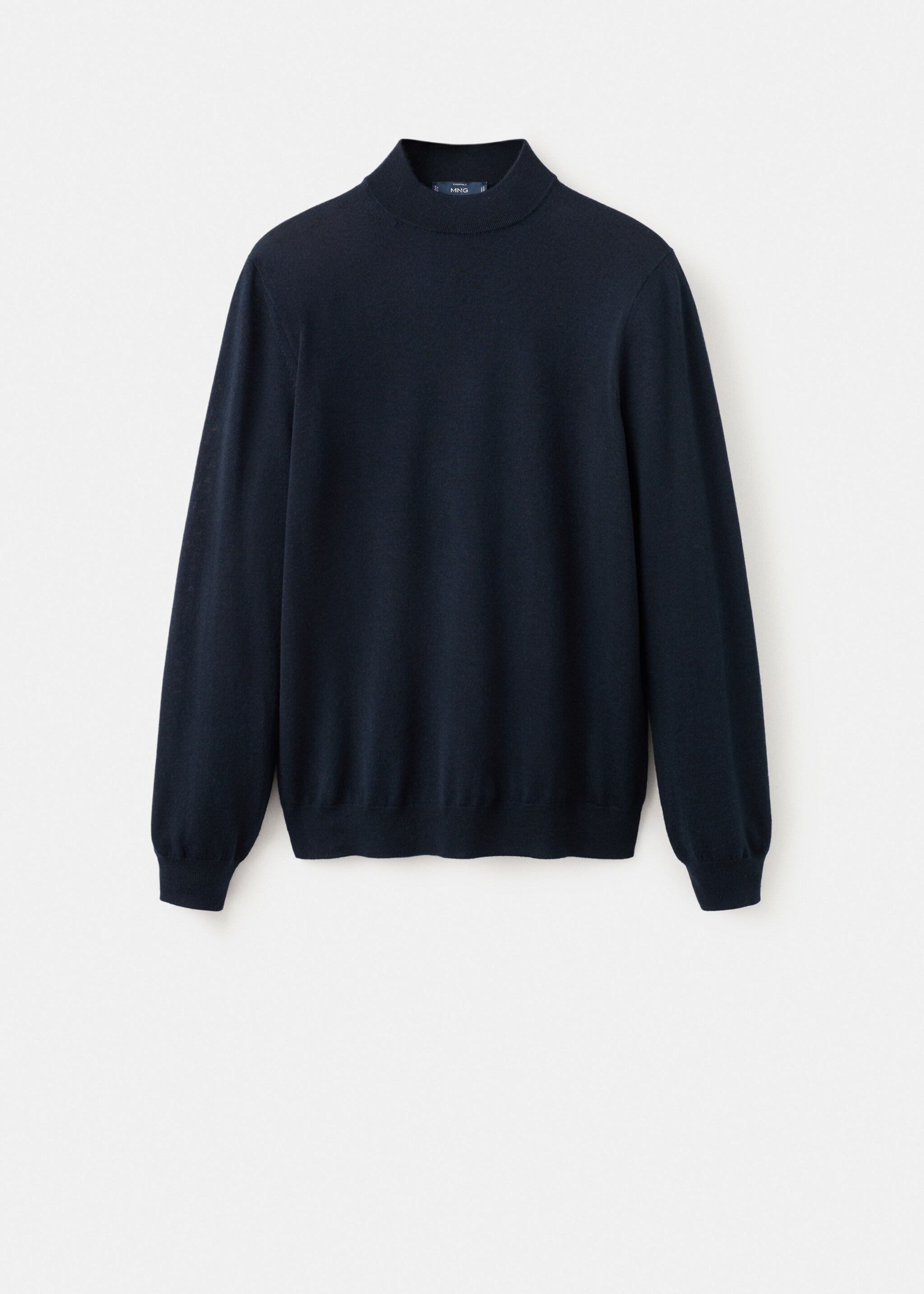 Pull-over 100 % laine col montant - Article sans modèle, Bleu marine. Ref: 27031287-00.