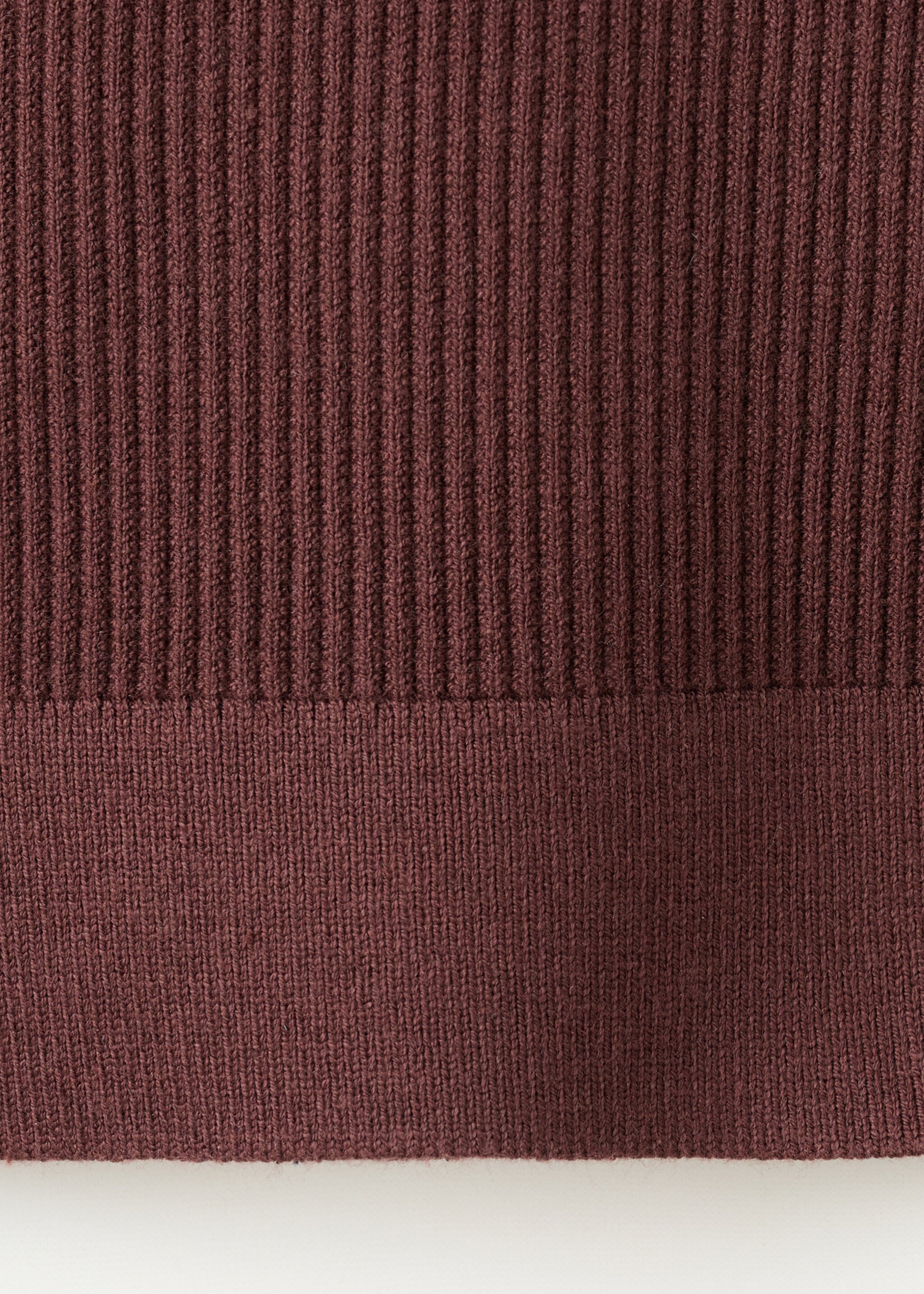 Fine rib-knit cotton sweater - Details of the article 0, Burgundy. Ref: 27031288-00.