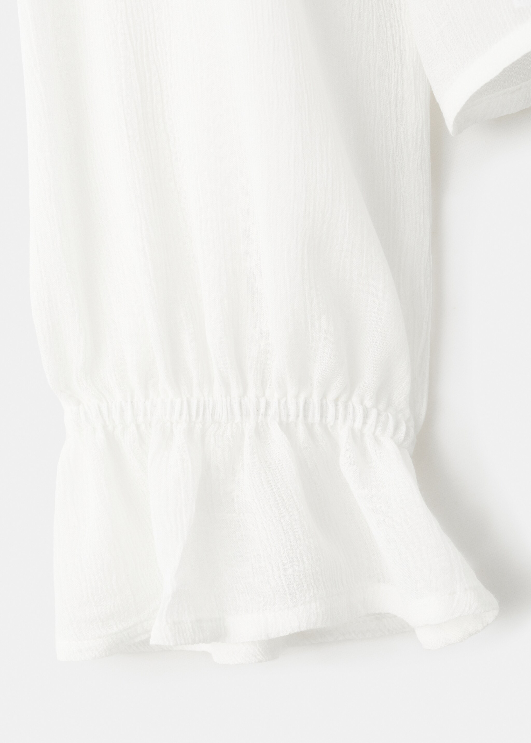 Fluid ruffled blouse - Details of the article 0, Off White. Ref: 27031290-00.