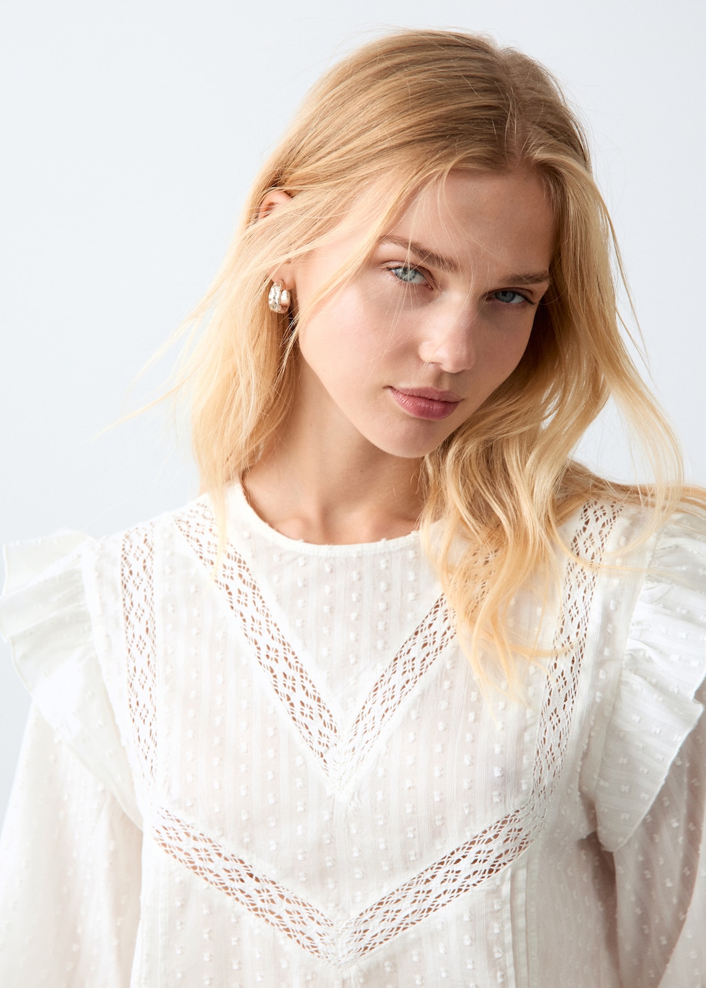 Ruffled plumeti blouse