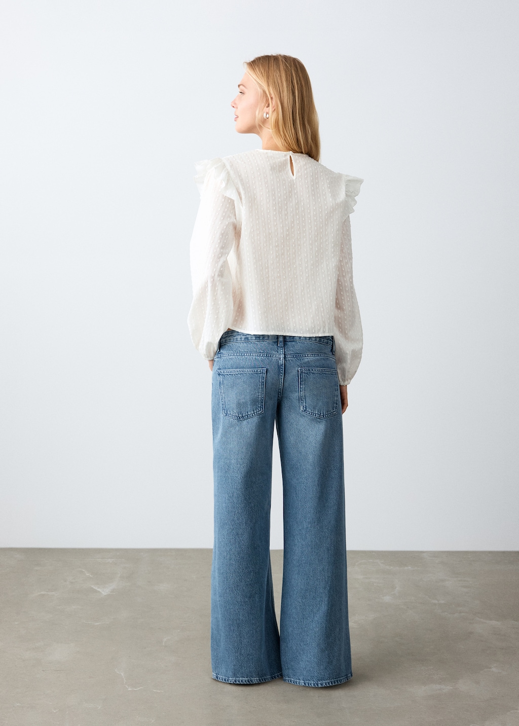 Ruffled plumeti blouse