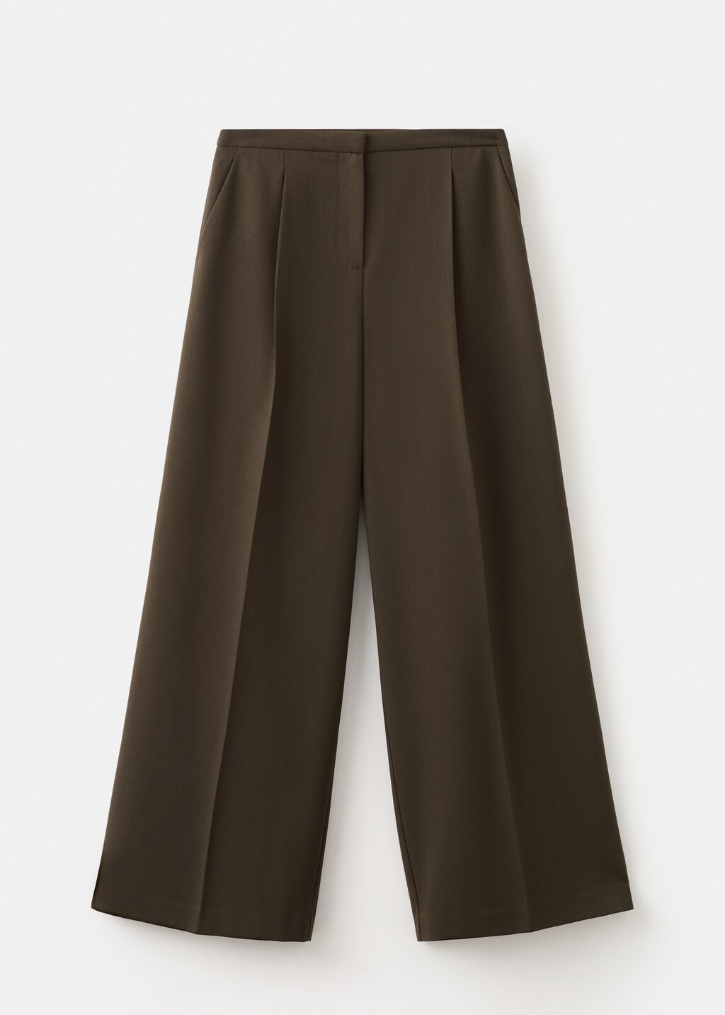 Wide leg mid-rise pleated trousers - image 2