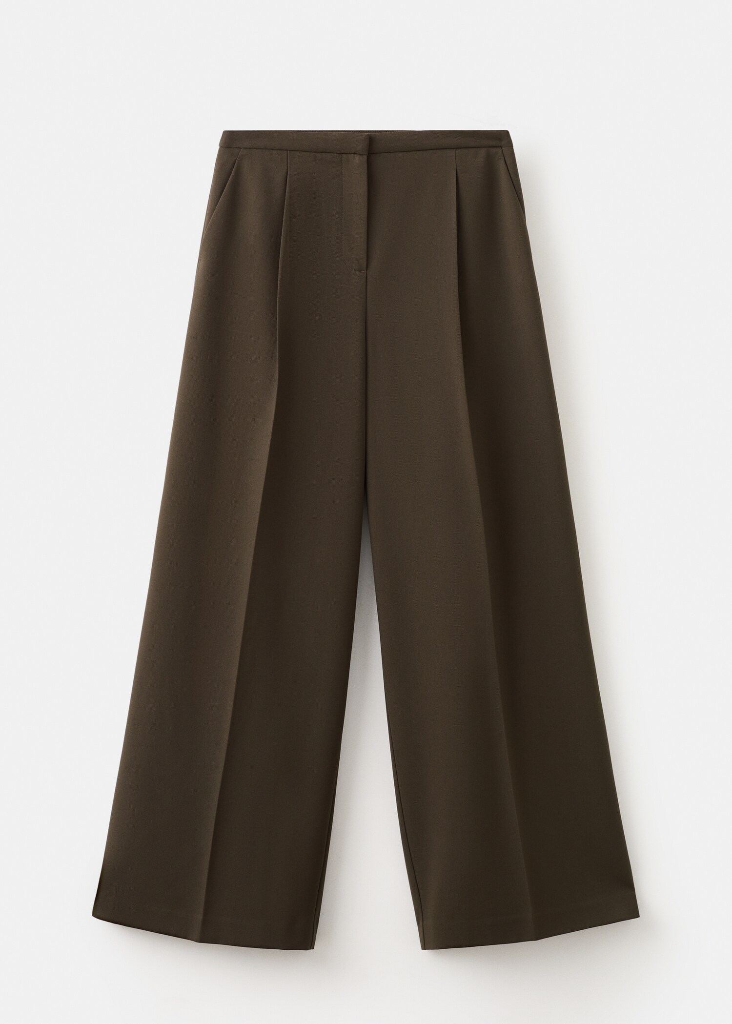 Wide-leg mid-rise pleated trousers - Article without model