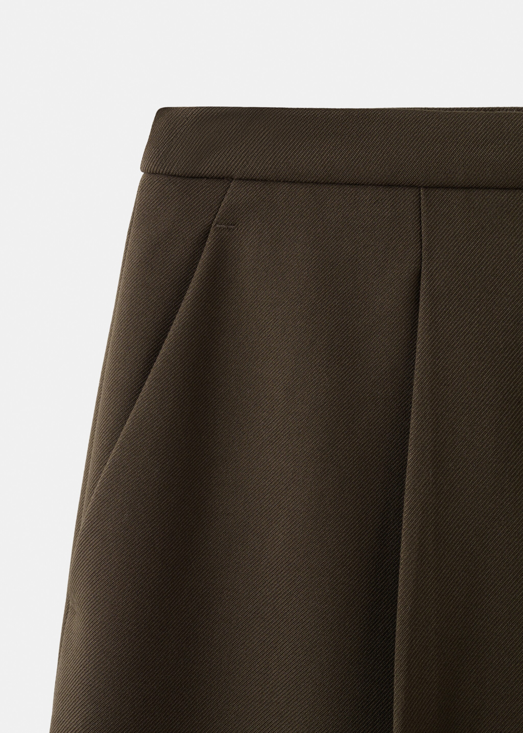 Wide-leg mid-rise pleated trousers - Details of the article 0, Chocolate. Ref: 27031294-00.