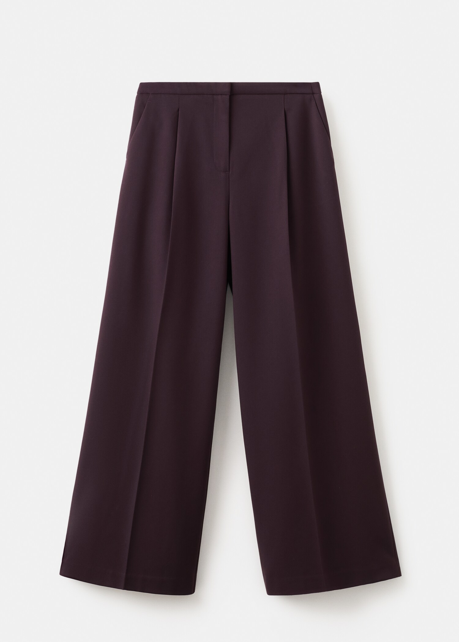 Wide-leg mid-rise pleated trousers - Article without model