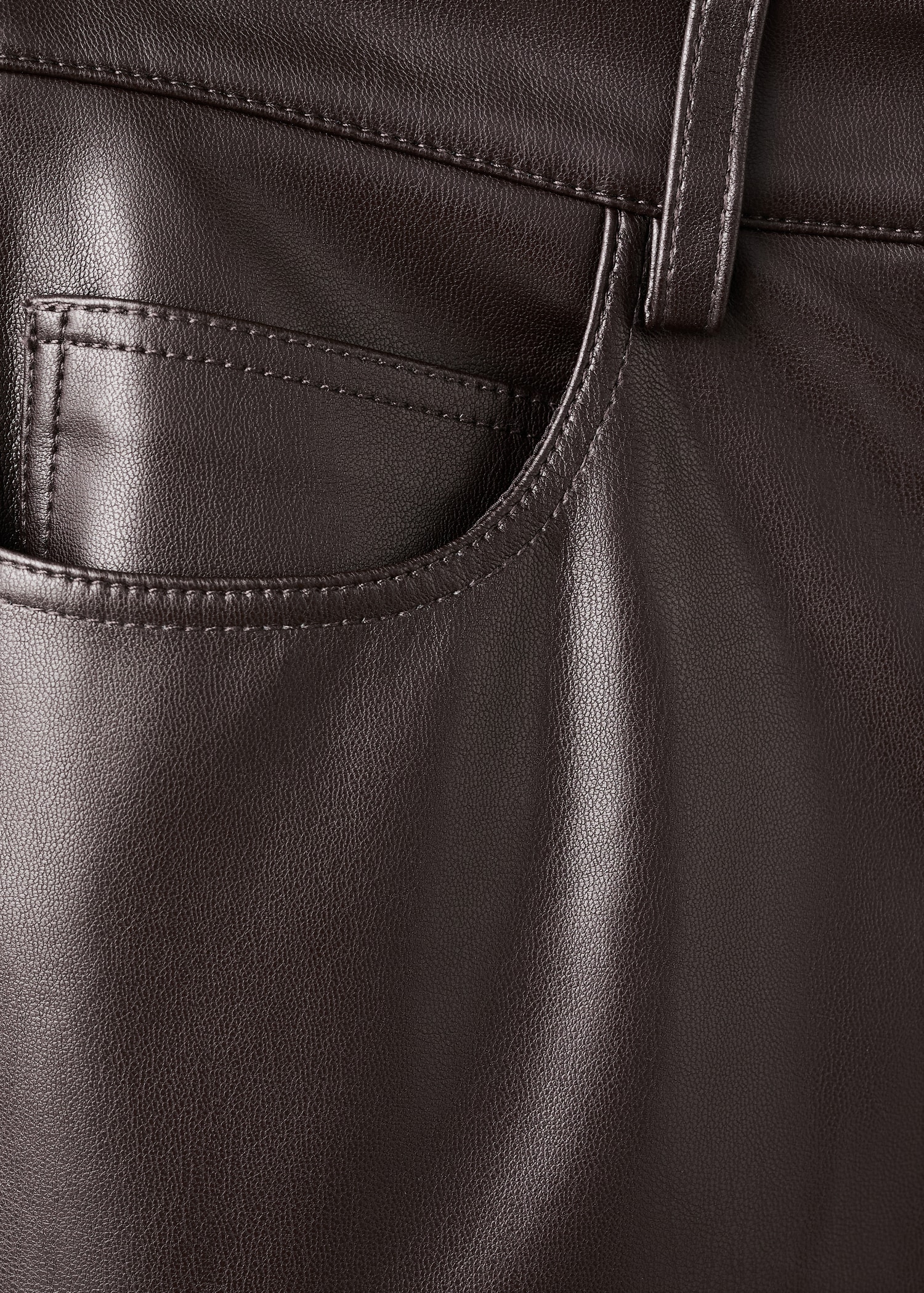 Faux-leather flared trousers - Details of the article 0