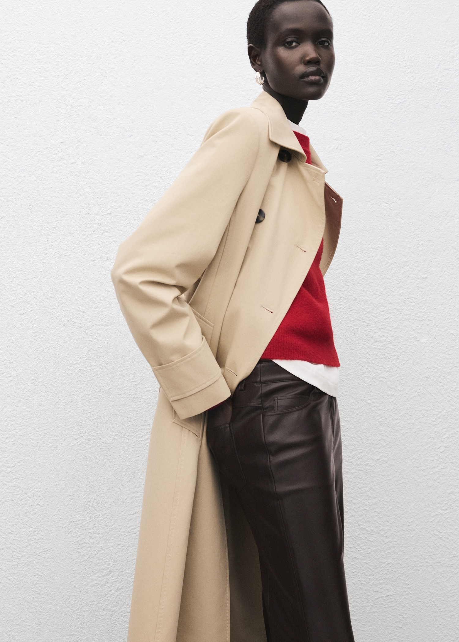 Faux-leather flared trousers - Details of the article 1