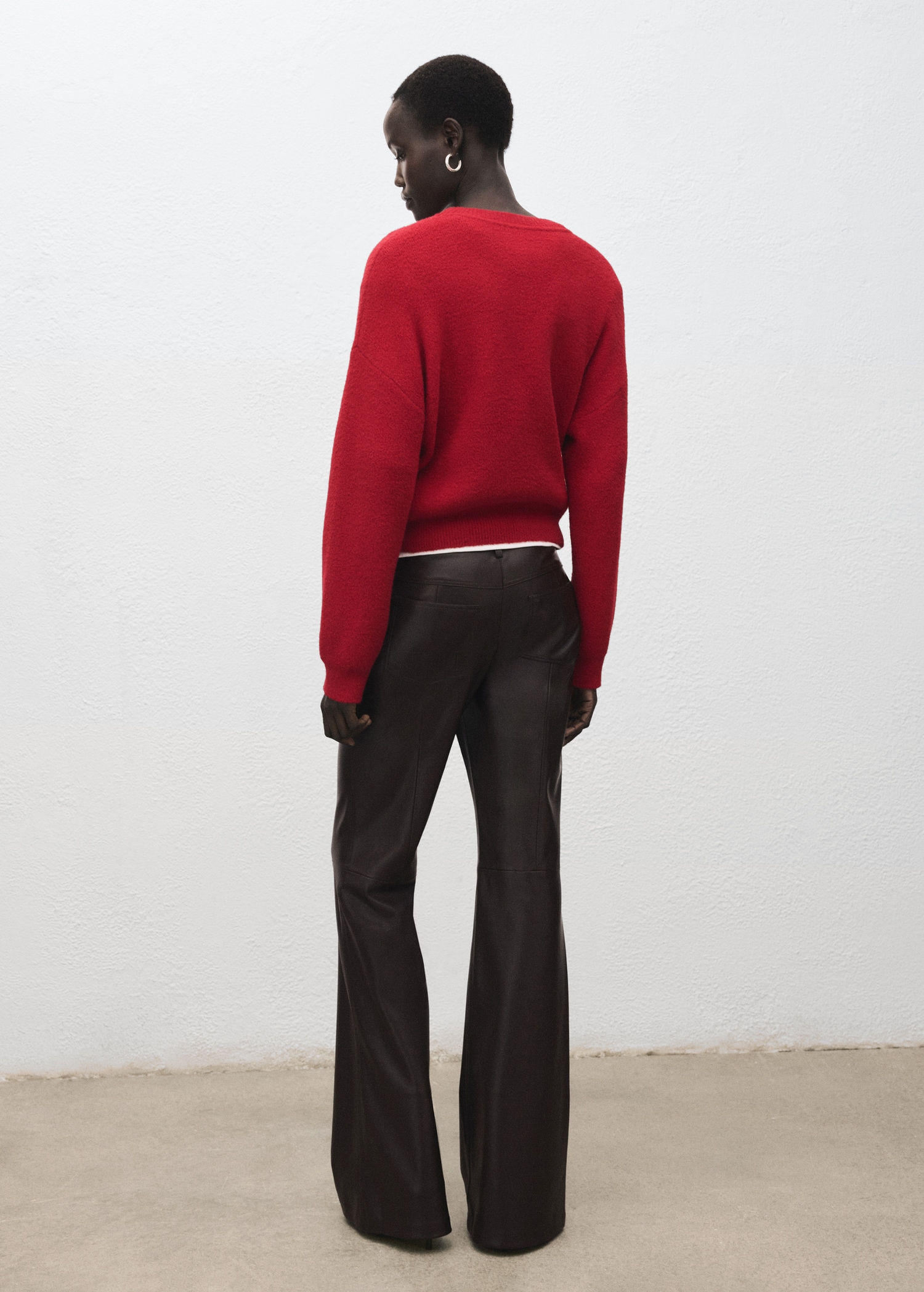 Faux-leather flared trousers - Reverse of the article