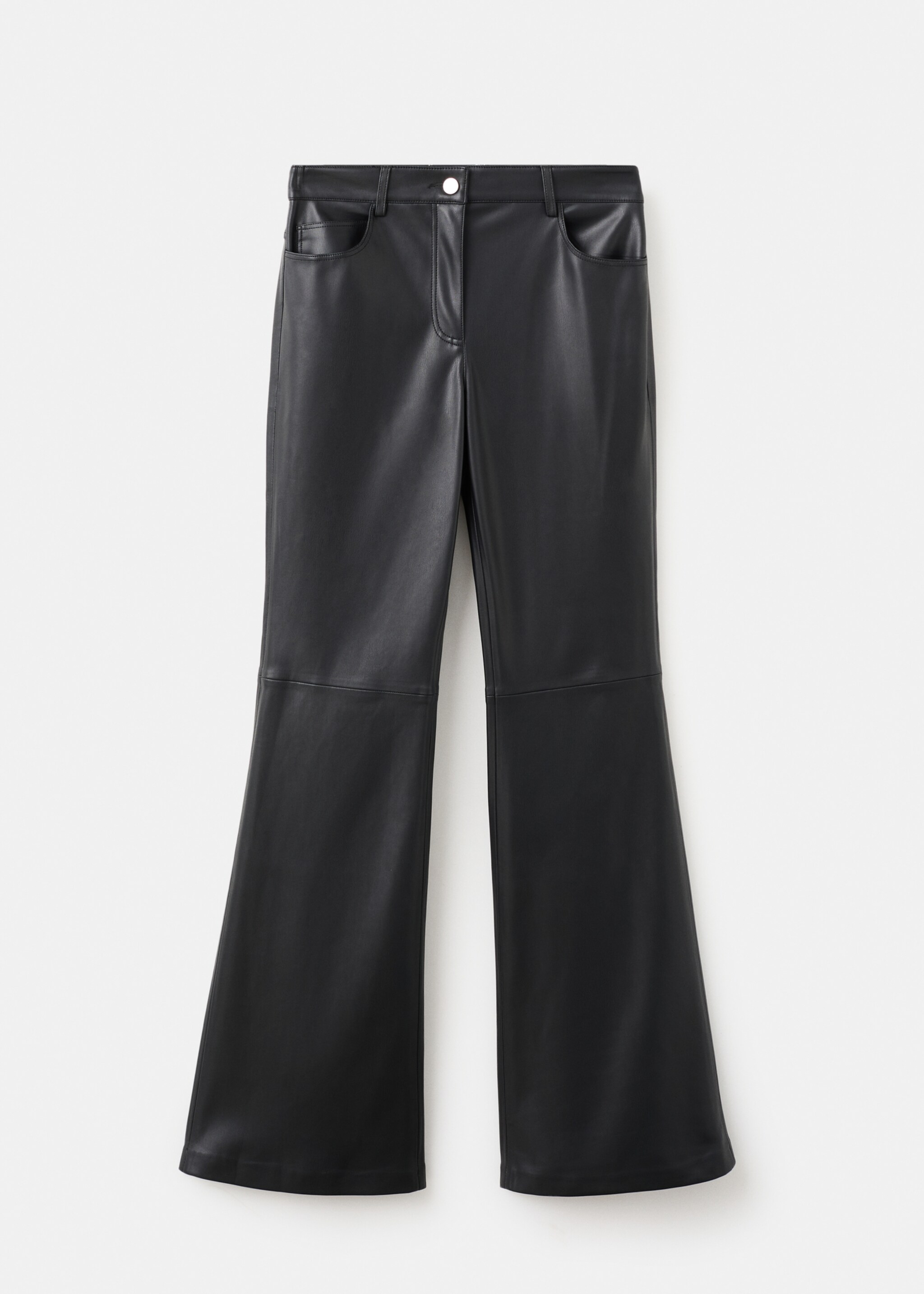Faux-leather flared trousers - Article without model, Black. Ref: 27031295-00.