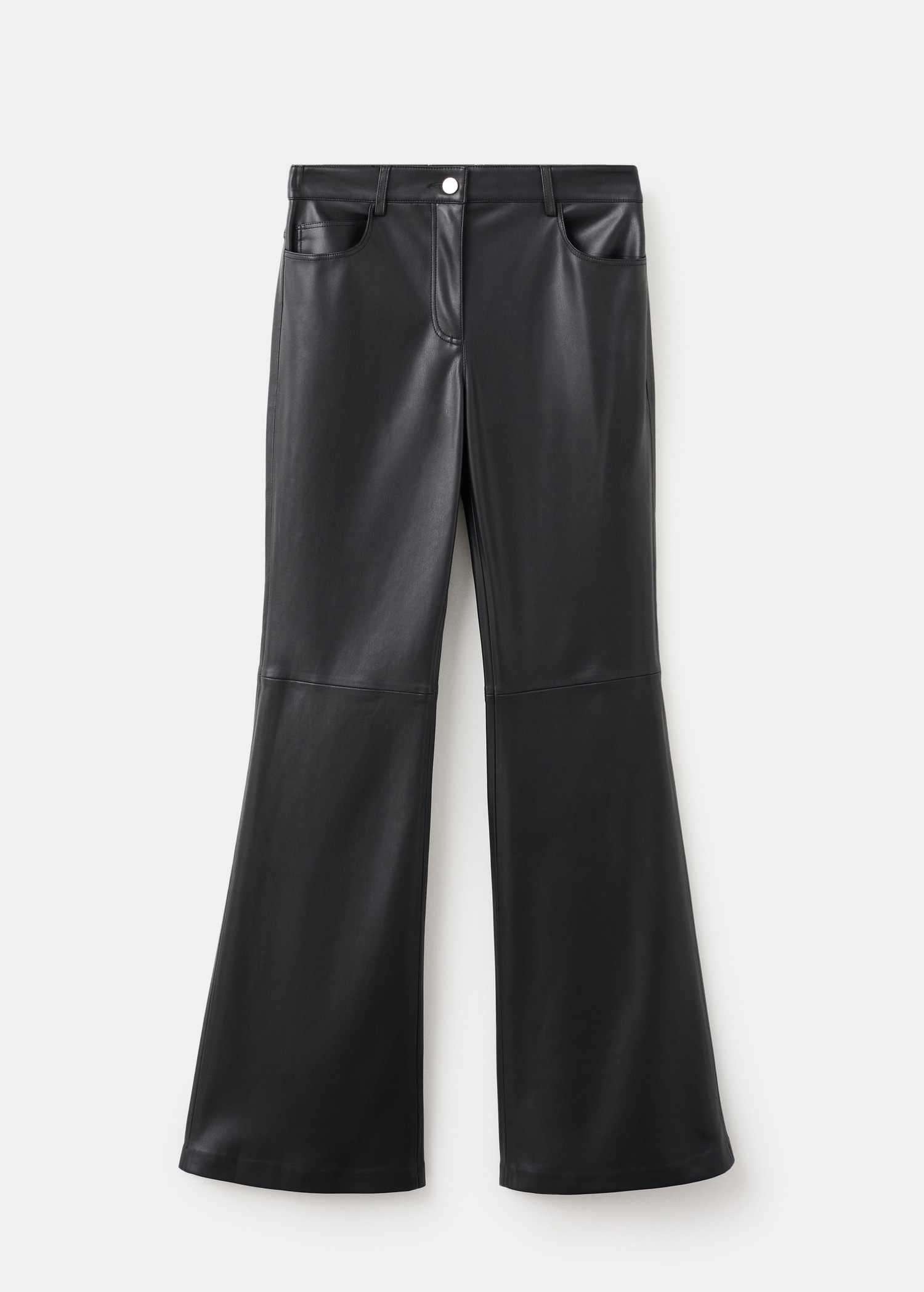 Faux-leather flared trousers - Article without model