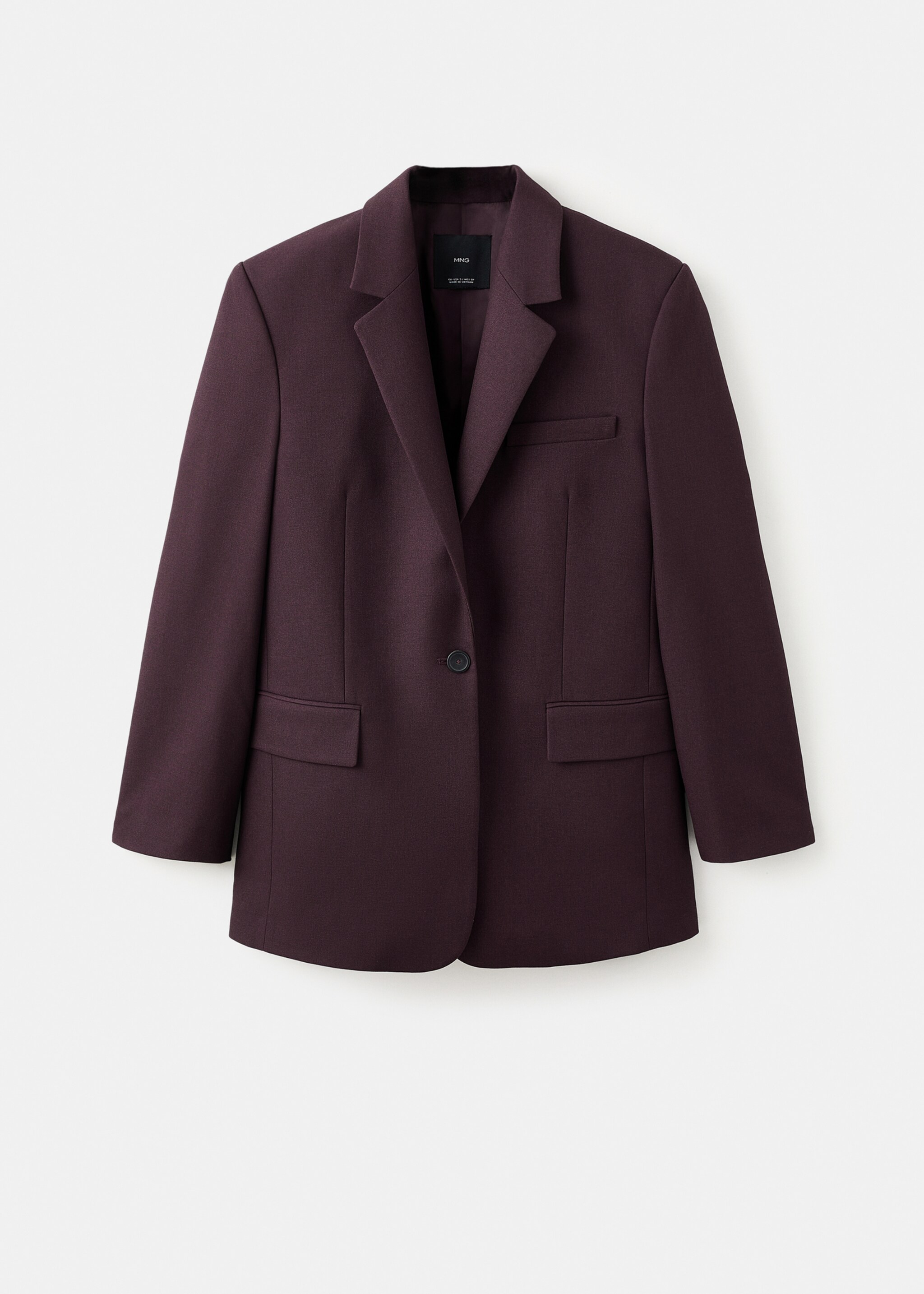 Straight suit jacket with lapel pockets - Article without model, Wine. Ref: 27031298-00.