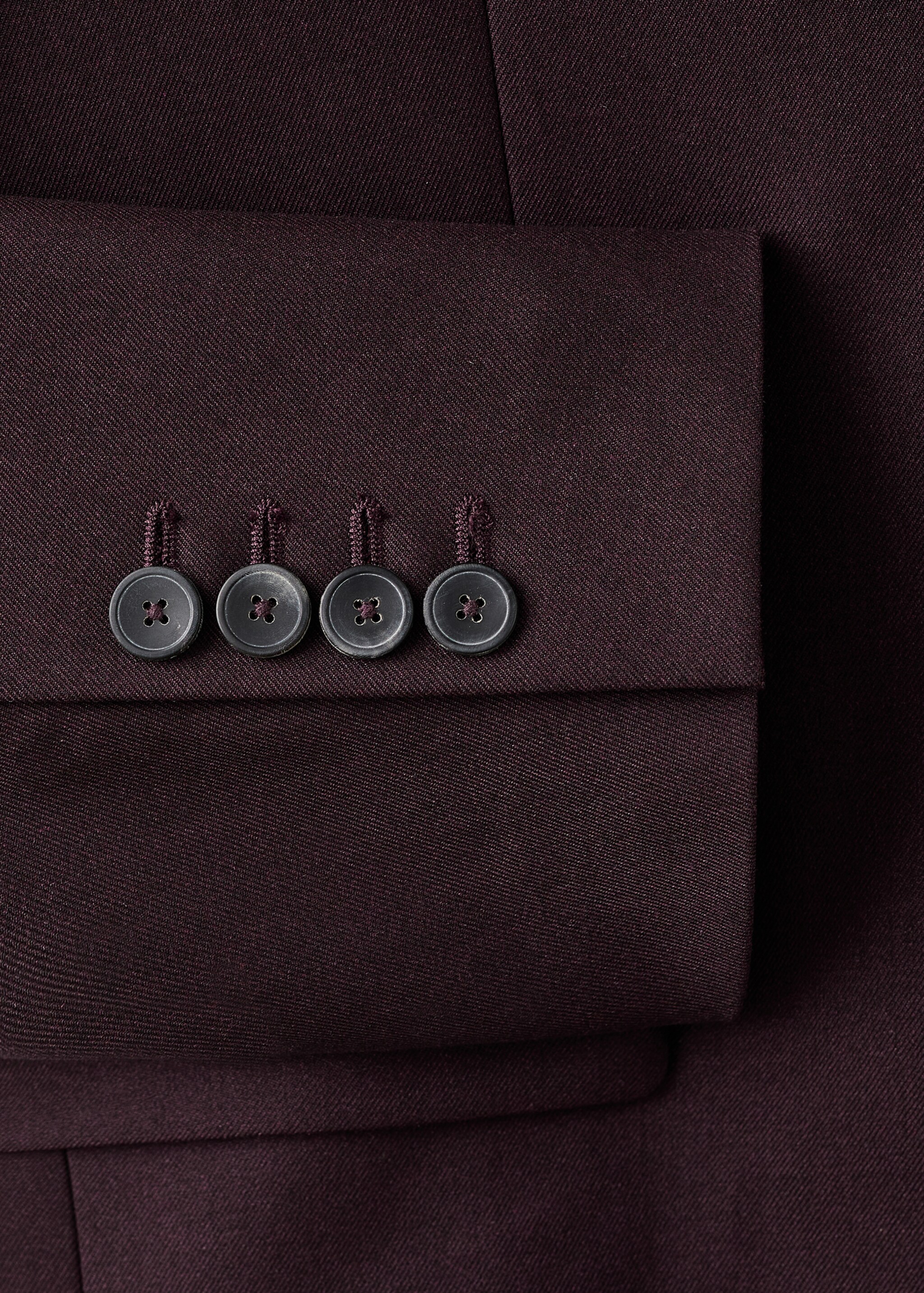 Straight suit jacket with lapel pockets - Details of the article 0, Wine. Ref: 27031298-00.