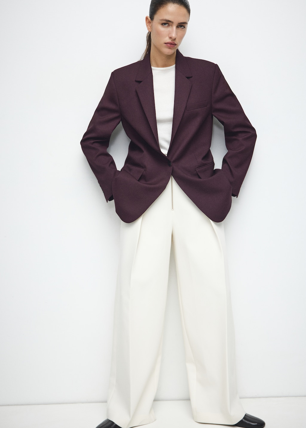 Mango Straight suit jacket with lapel pockets