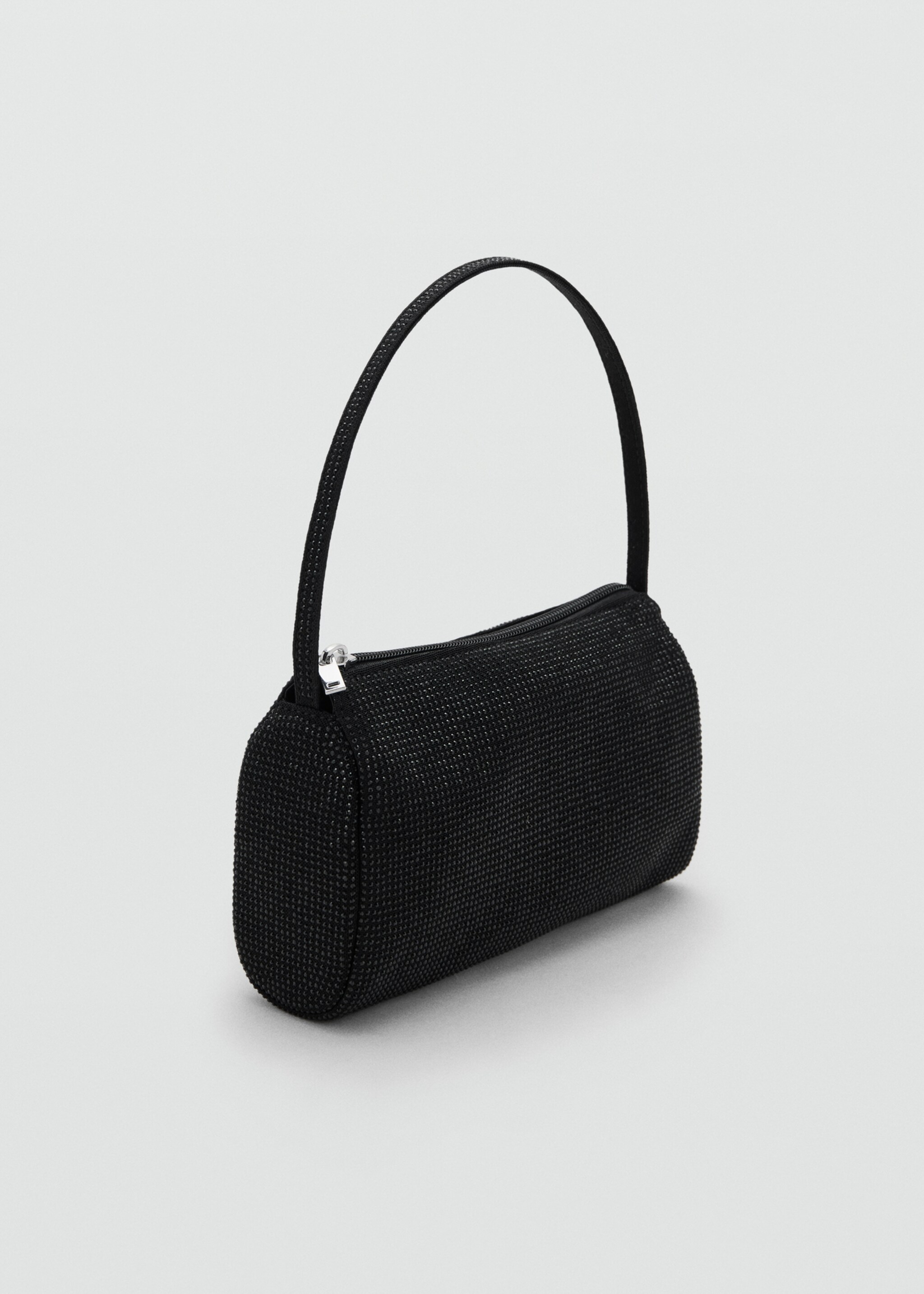 Handbag with rhinestones - Medium plane, Black. Ref: 27031299-00.
