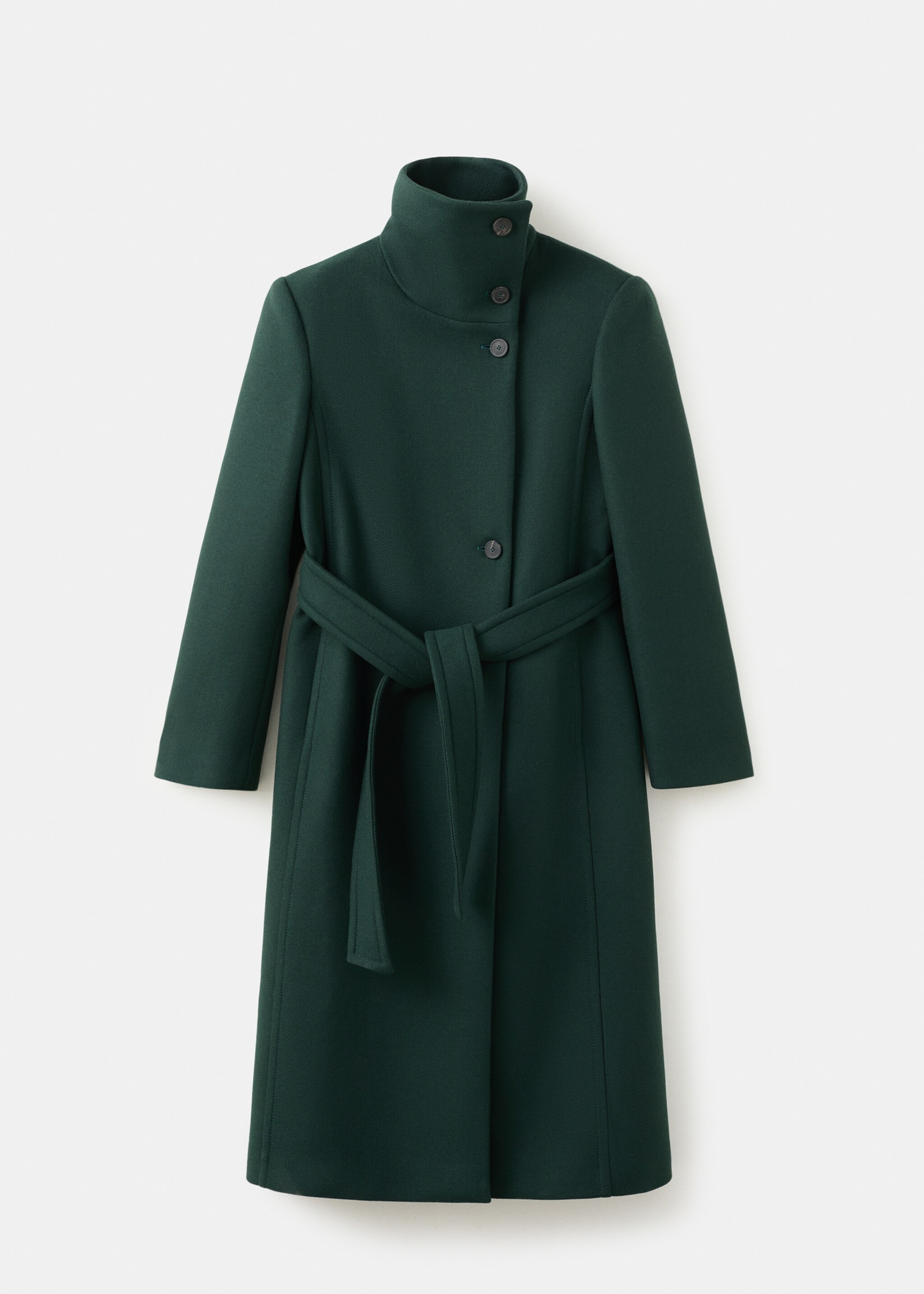 Manteco wool coat with belt - Article without model, Green. Ref: 27031301-00.