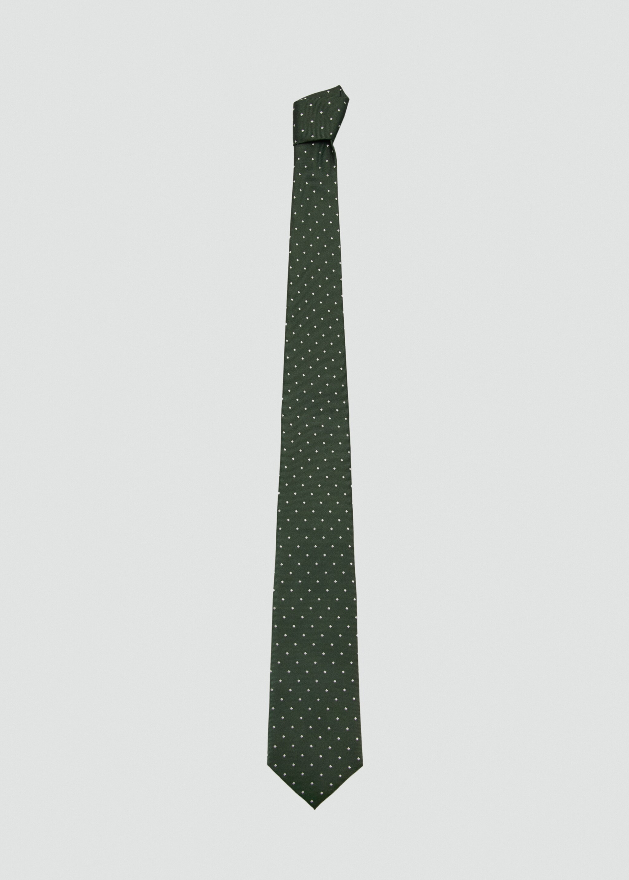 Polka-dot silk tie - Article without model, Khaki. Ref: 27031305-00.