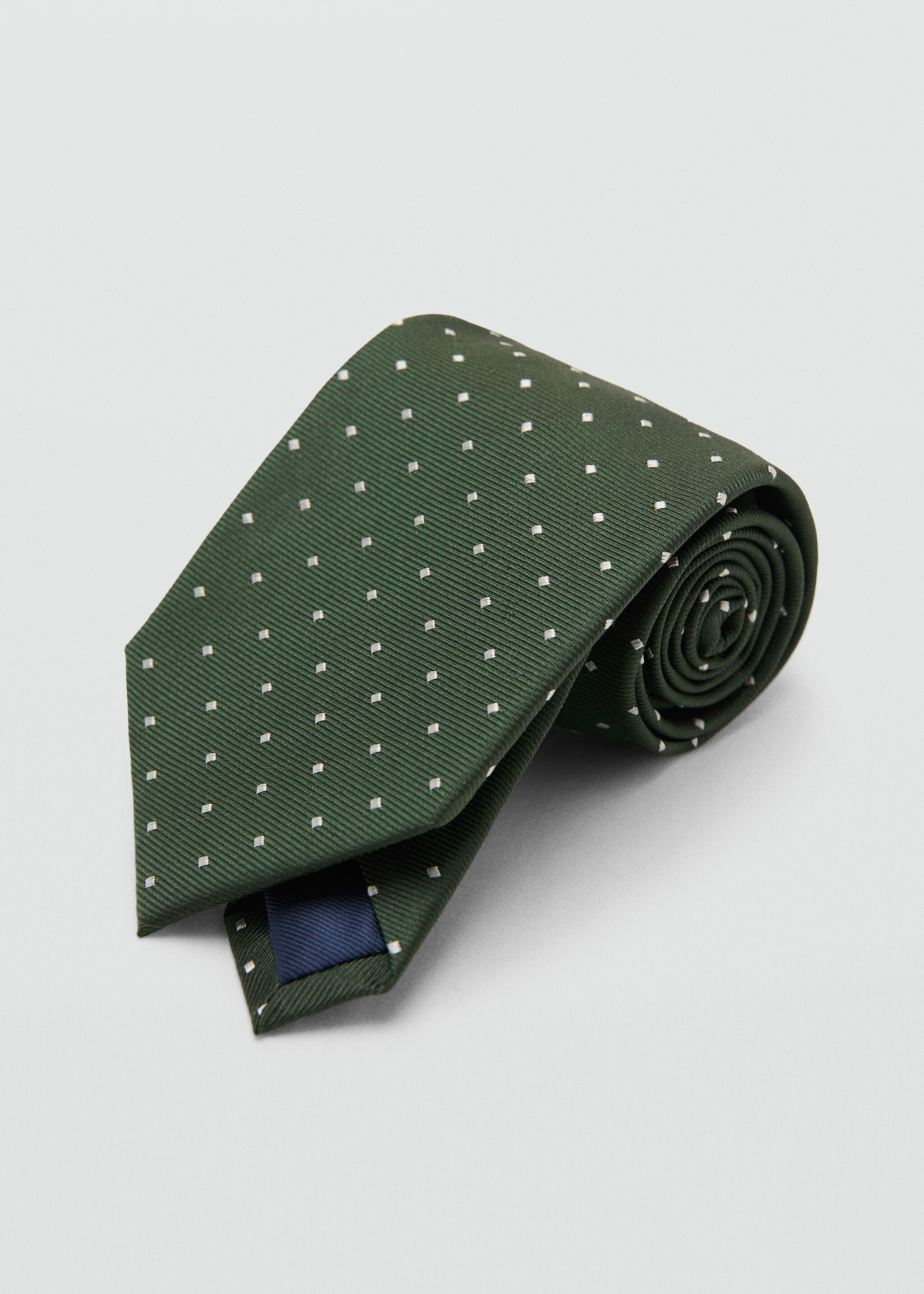 Polka-dot silk tie - Details of the article 1, Khaki. Ref: 27031305-00.