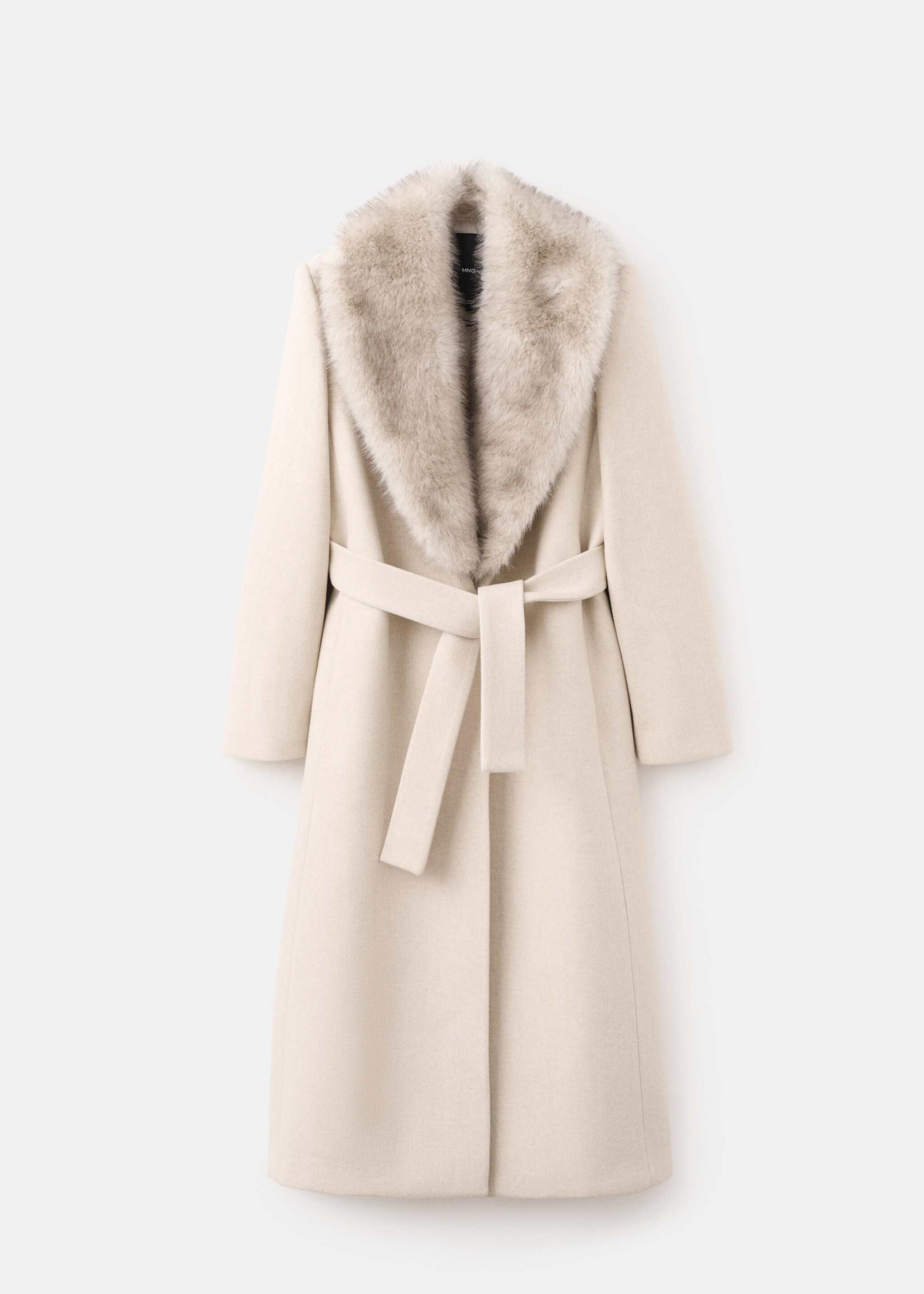 Manteco wool coat with fur collar - Article without model, Light/Pastel Grey. Ref: 27031309-00.