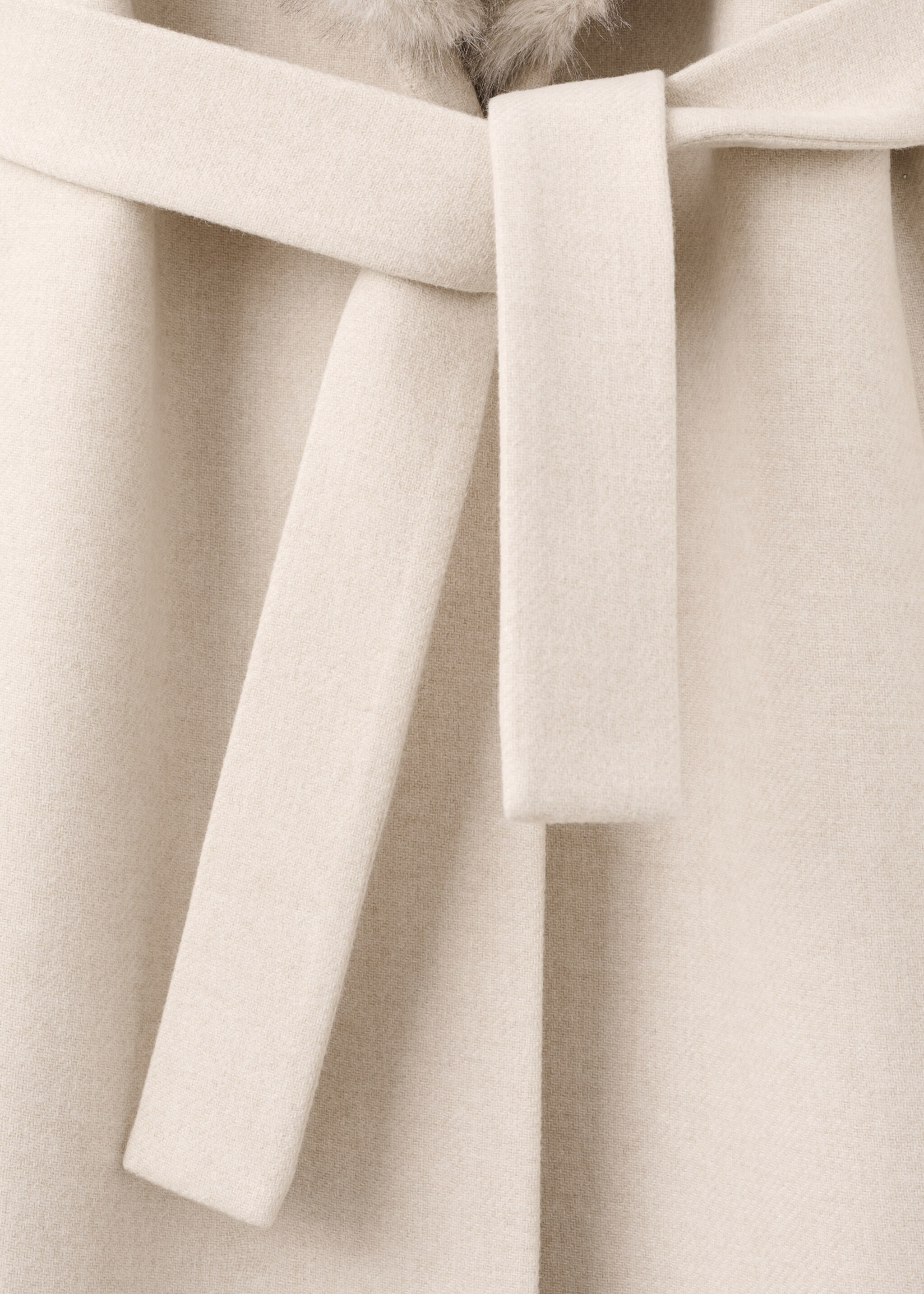 Manteco wool coat with fur collar - Details of the article 8, Light/Pastel Grey. Ref: 27031309-00.