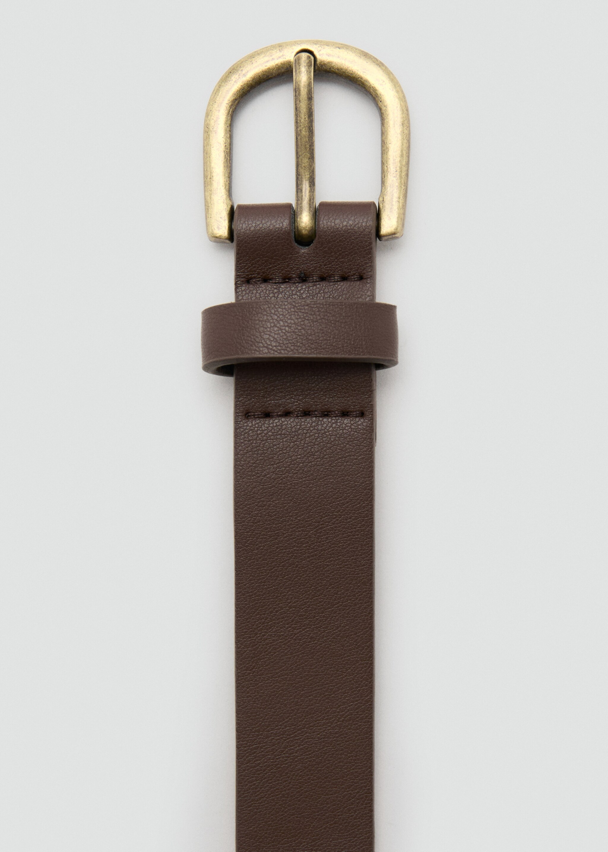 Faux-leather belt - Medium plane, Brown. Ref: 27031311-00.