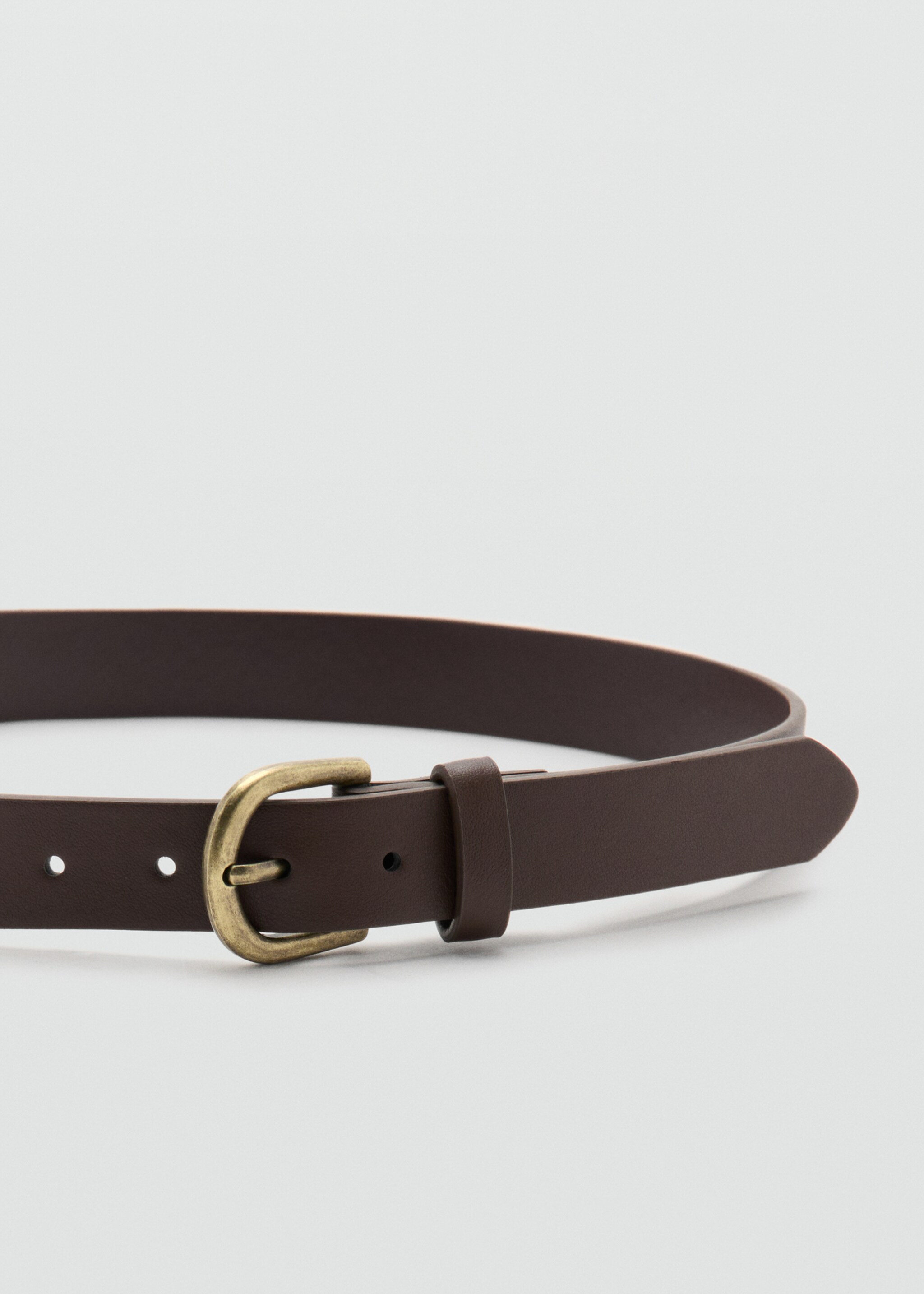 Faux-leather belt - Details of the article 1, Brown. Ref: 27031311-00.