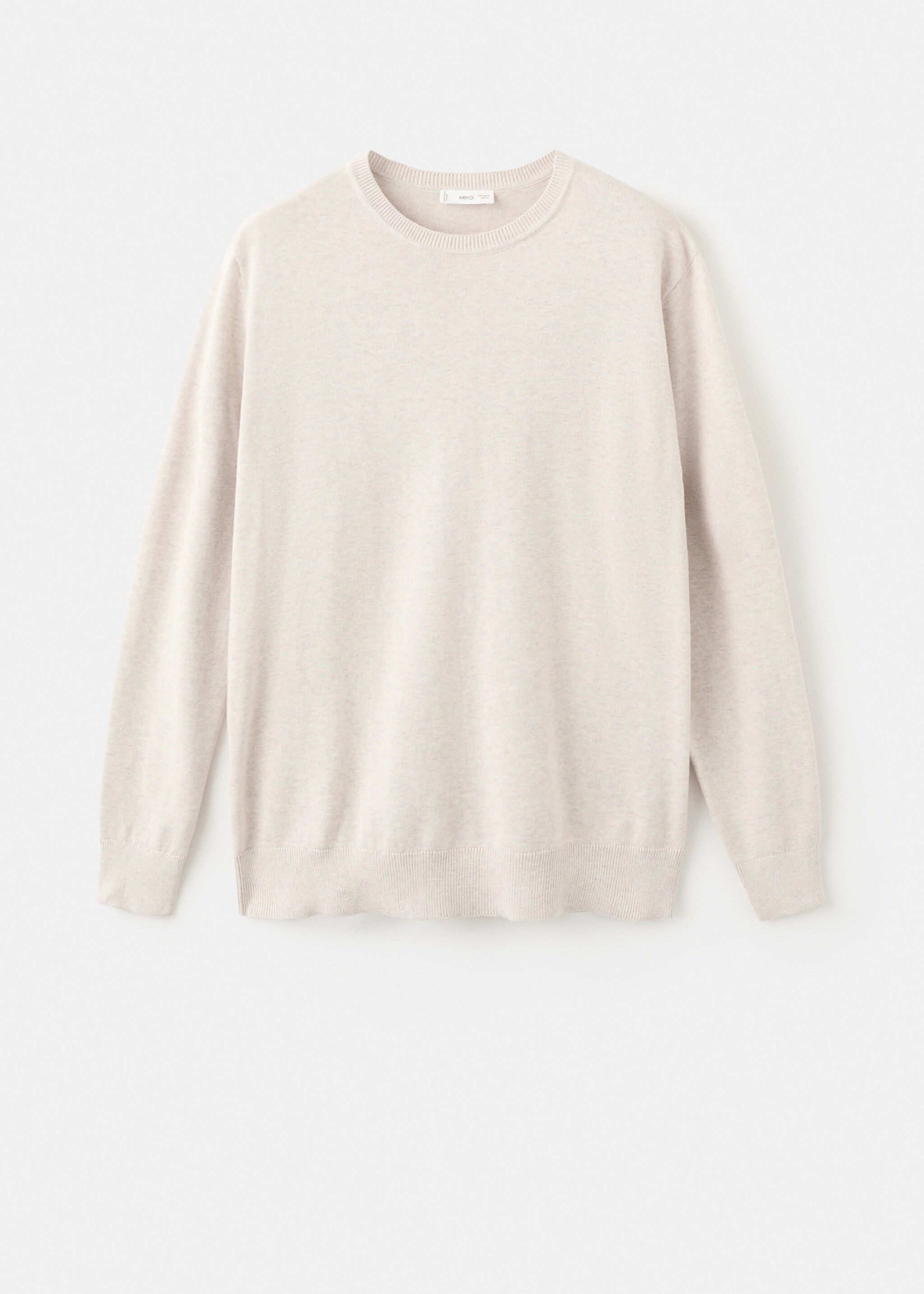 Knitted cotton sweater - Article without model, Sand. Ref: 27031312-00.