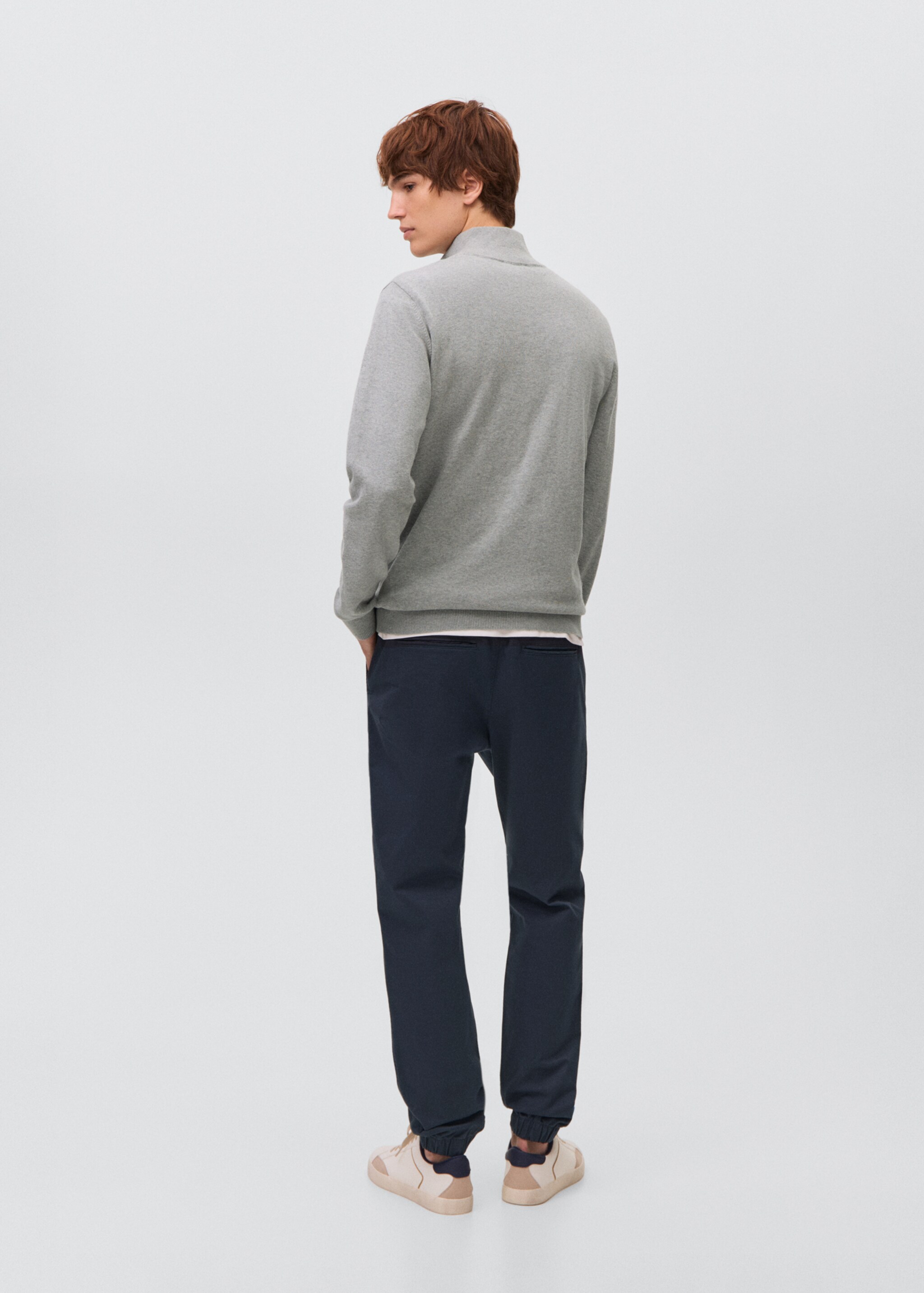 Perkins-neck sweater - Reverse of the article, Medium Heather Grey. Ref: 27031313-00.