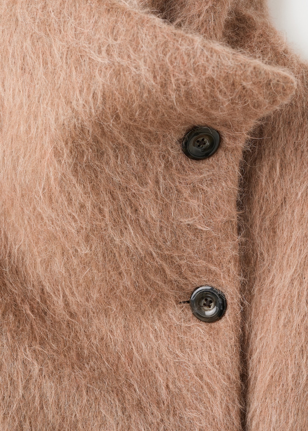 Wool-blend funnel-neck coat