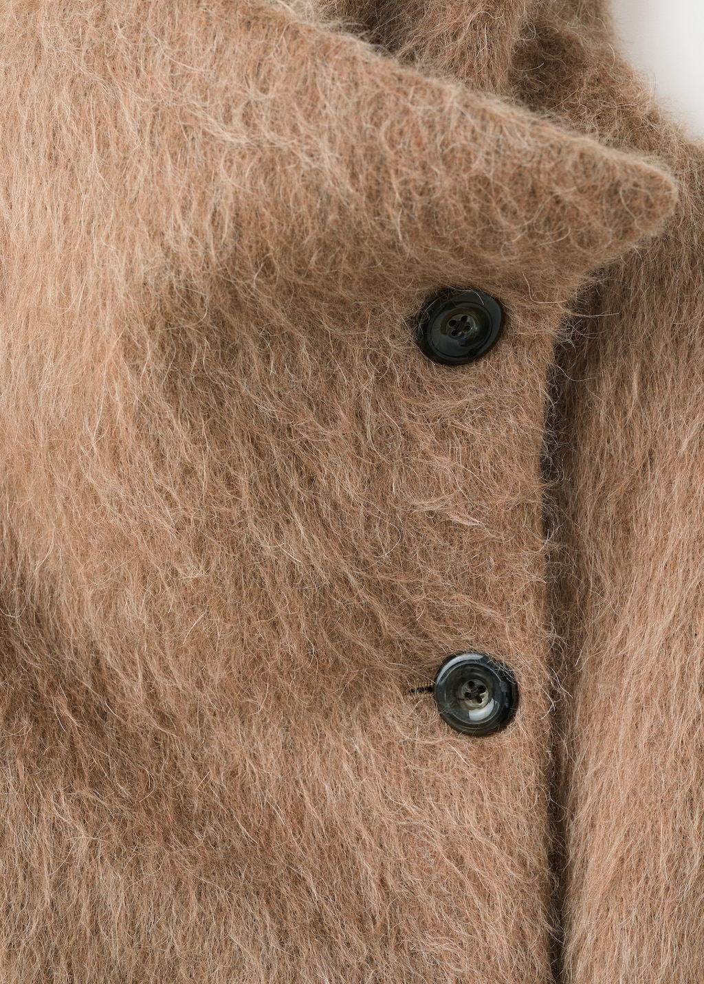 Wool-blend funnel-neck coat