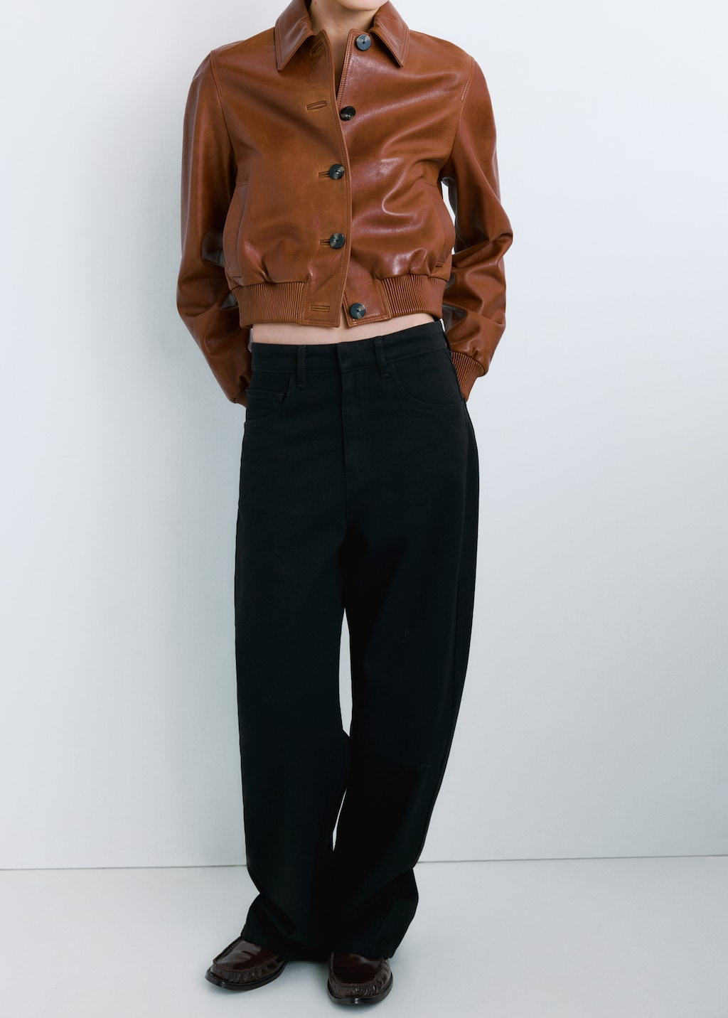 Mango Mid-rise balloon jeans