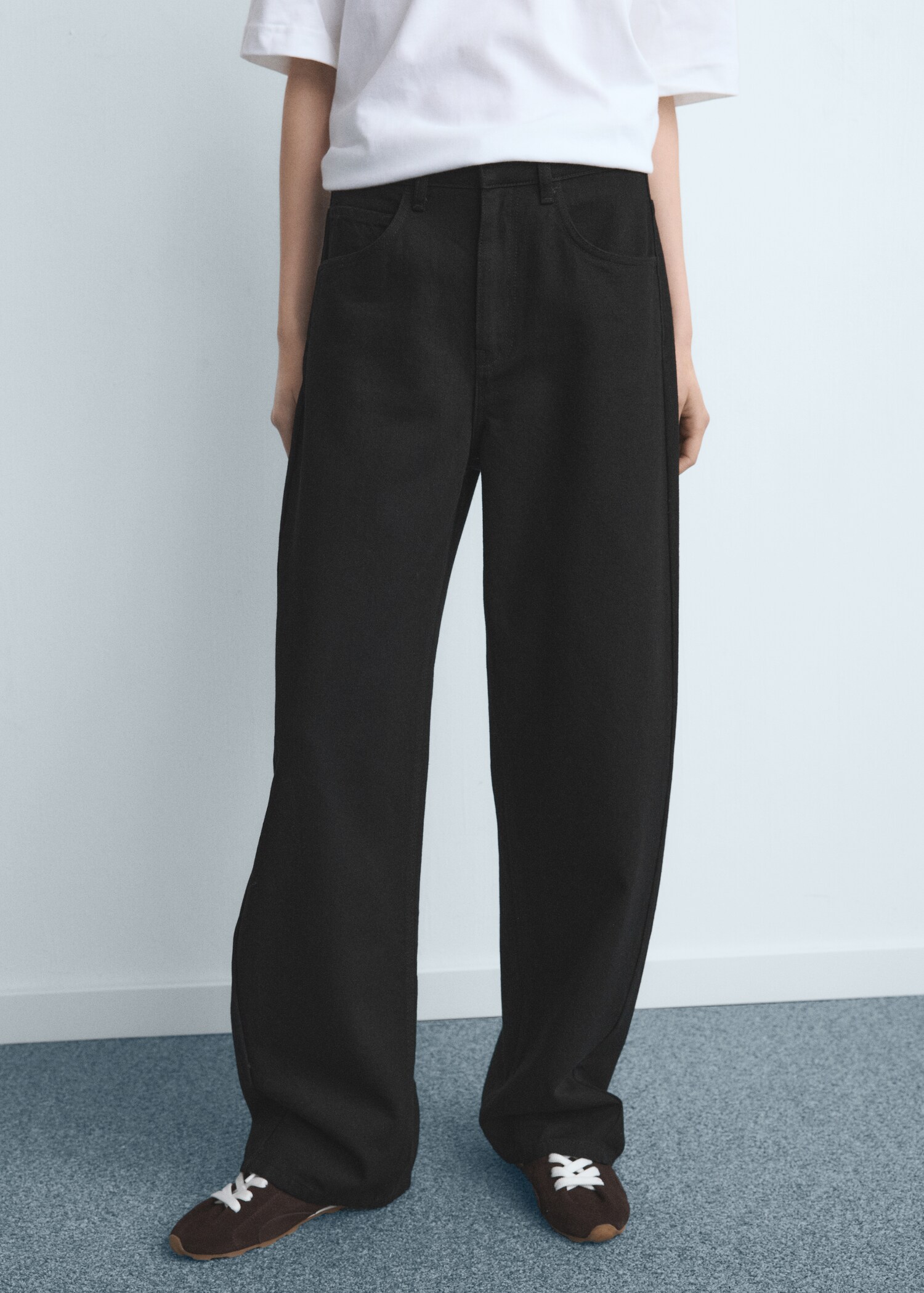 Mid-rise balloon jeans - Medium plane