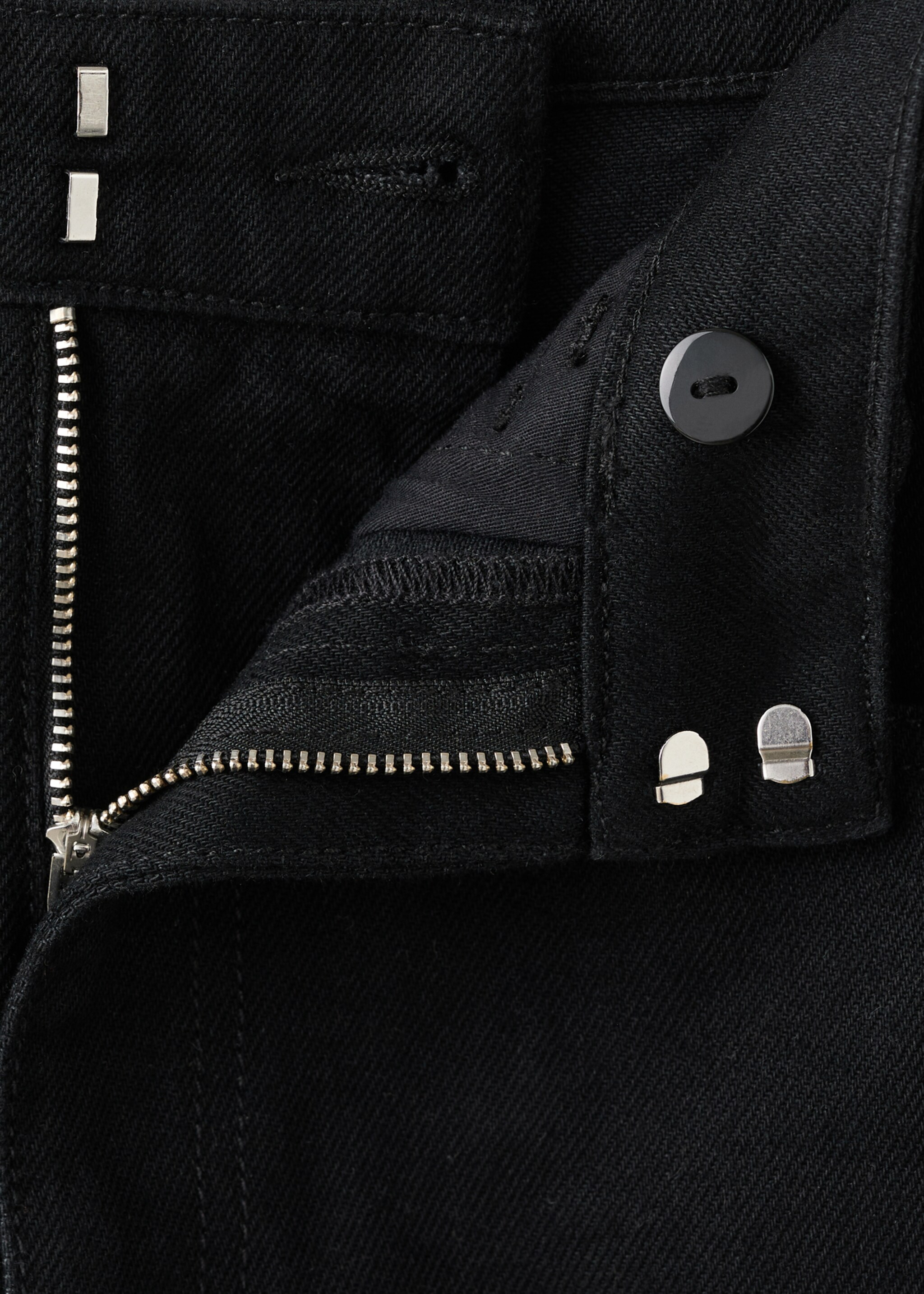 Mid-rise balloon jeans - Details of the article 8, Black denim. Ref: 27031315-00.
