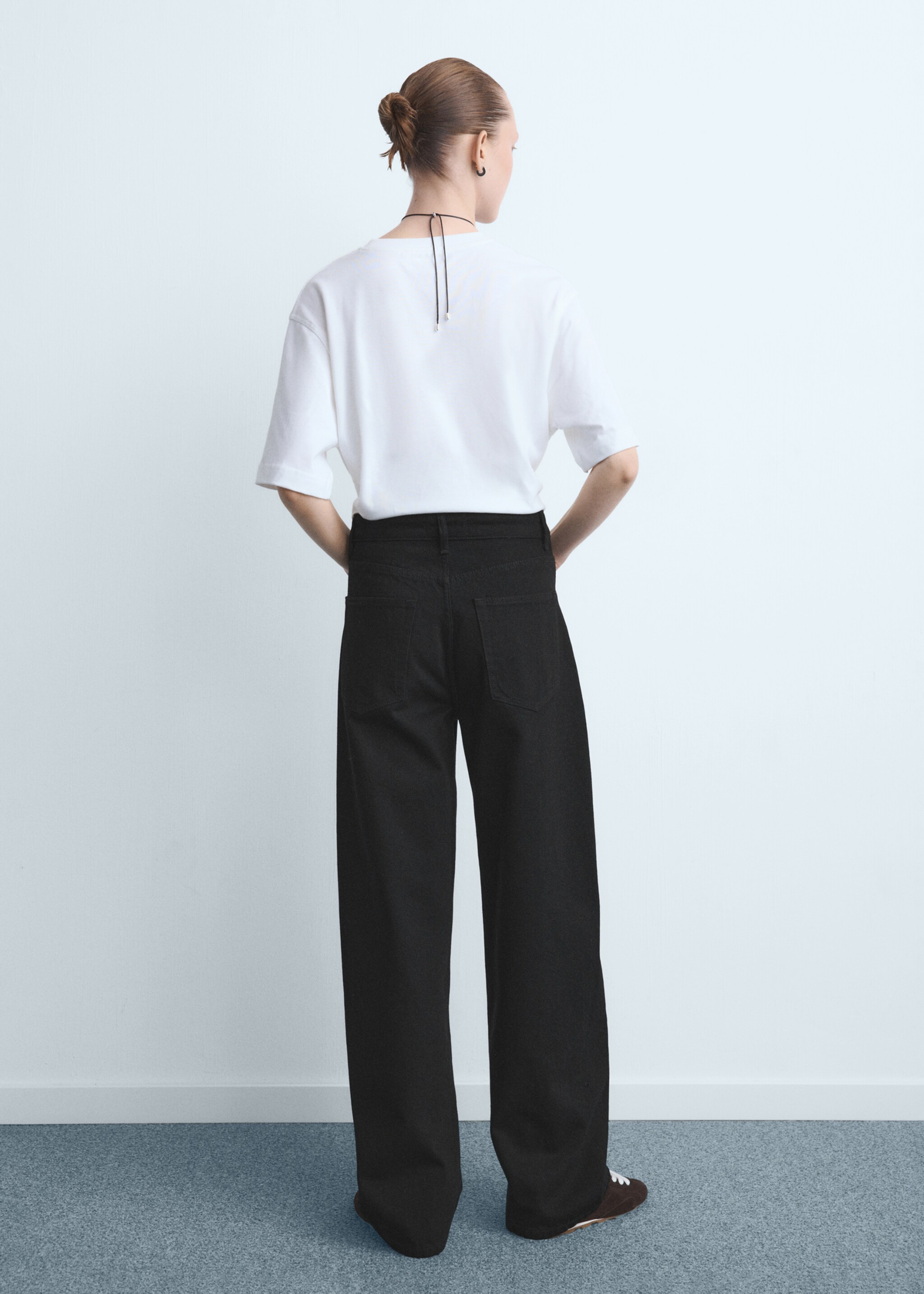 Mid-rise balloon jeans - Reverse of the article, Black denim. Ref: 27031315-00.