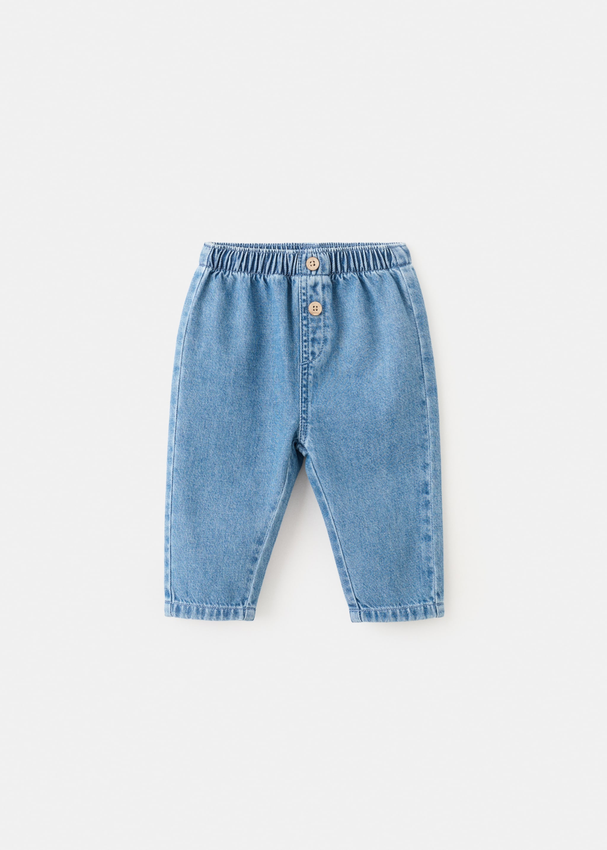 Jeans rectos cintura goma - Artículo sin modelo, Azul medio. Ref: 27031321-00.