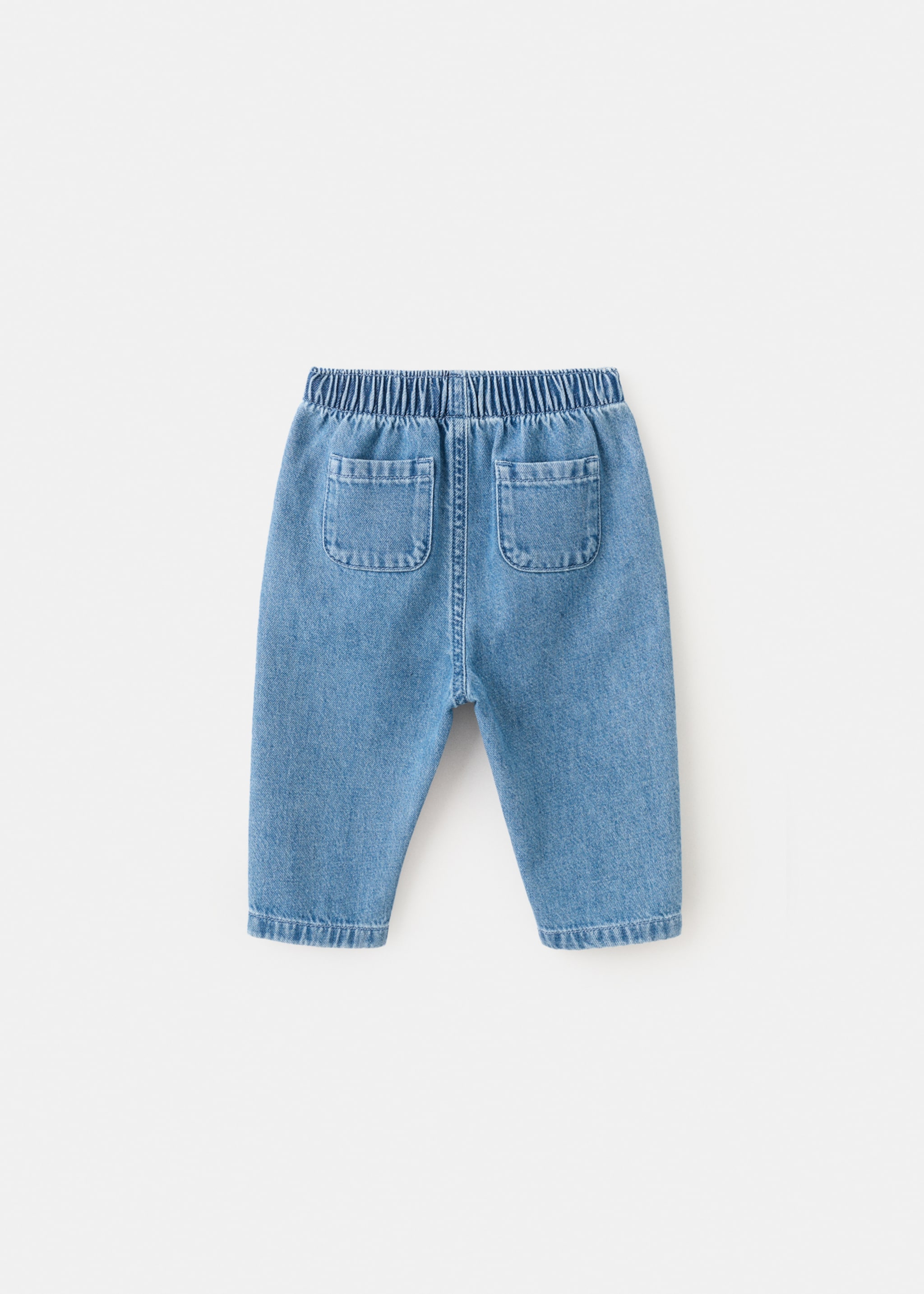 Jeans rectos cintura goma - Reverso del artículo, Azul medio. Ref: 27031321-00.