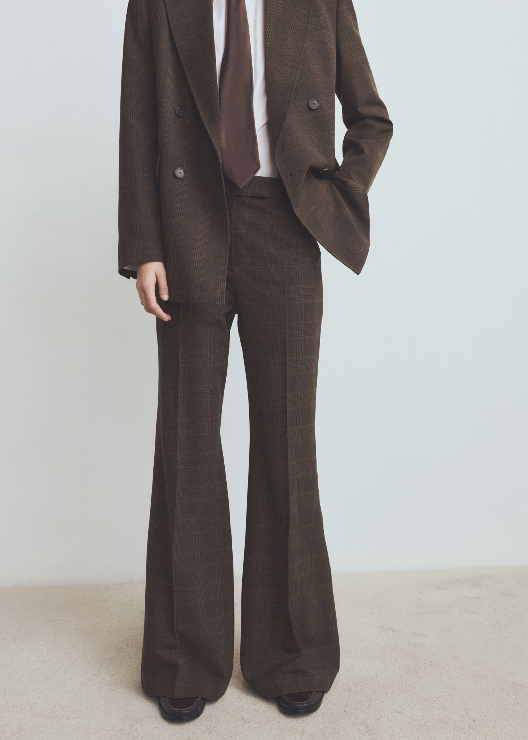 Check suit trousers - Medium plane, Brown. Ref: 27031324-00.
