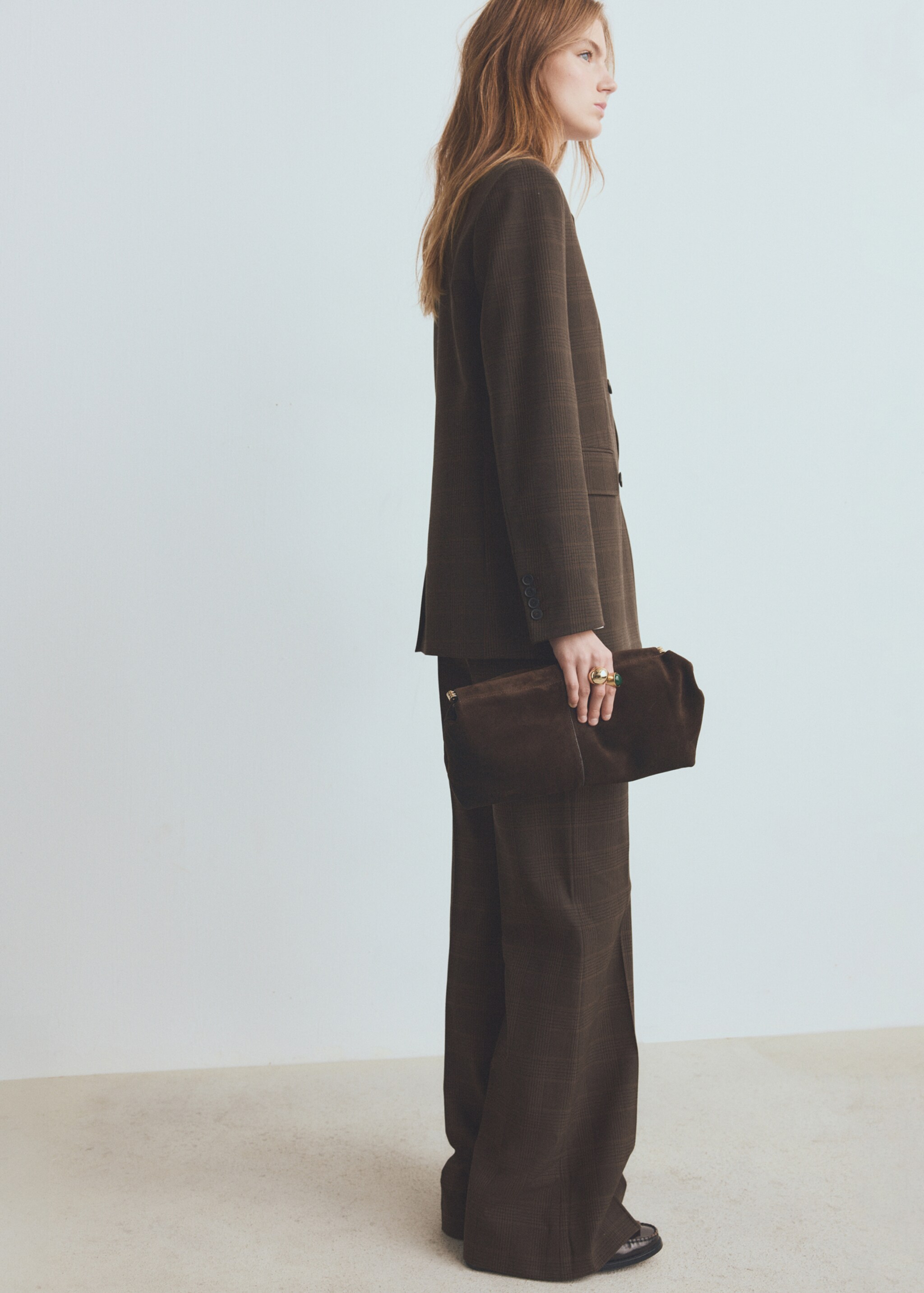 Check suit trousers - Details of the article 2, Brown. Ref: 27031324-00.