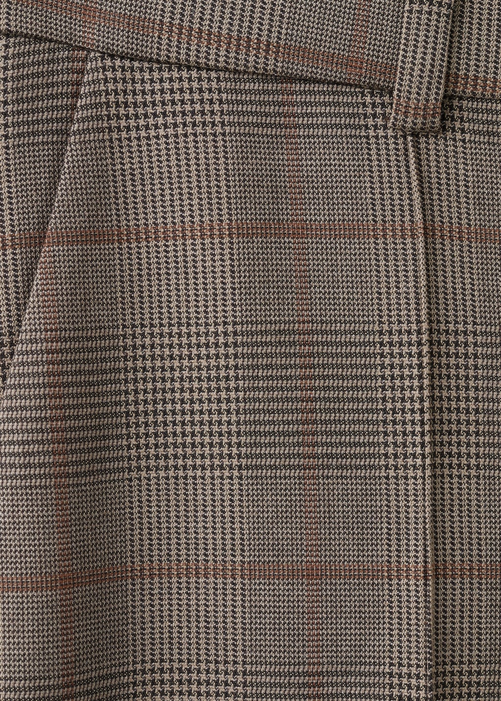 Wool-blend check trousers