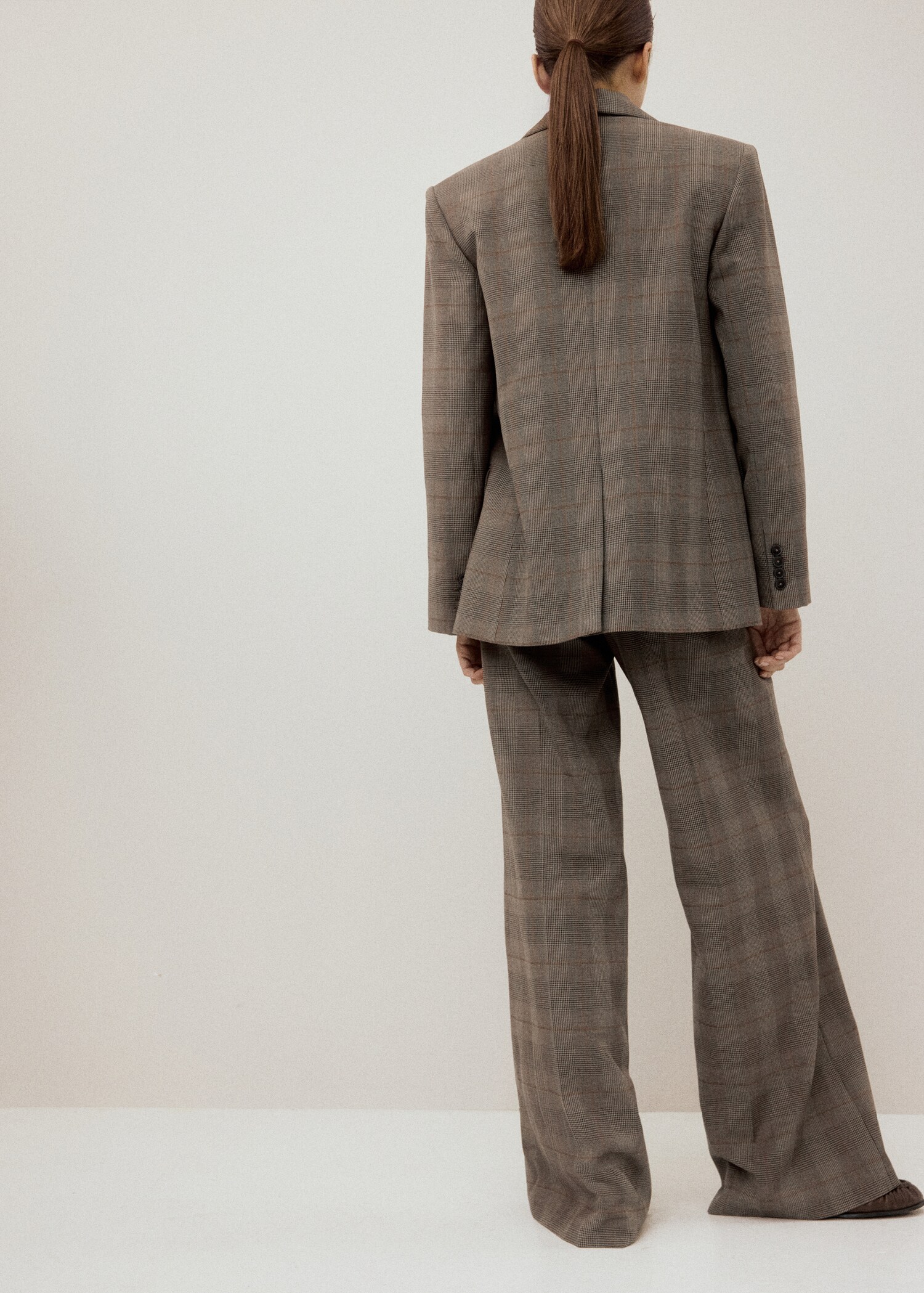 Wool-blend check trousers - Reverse of the article