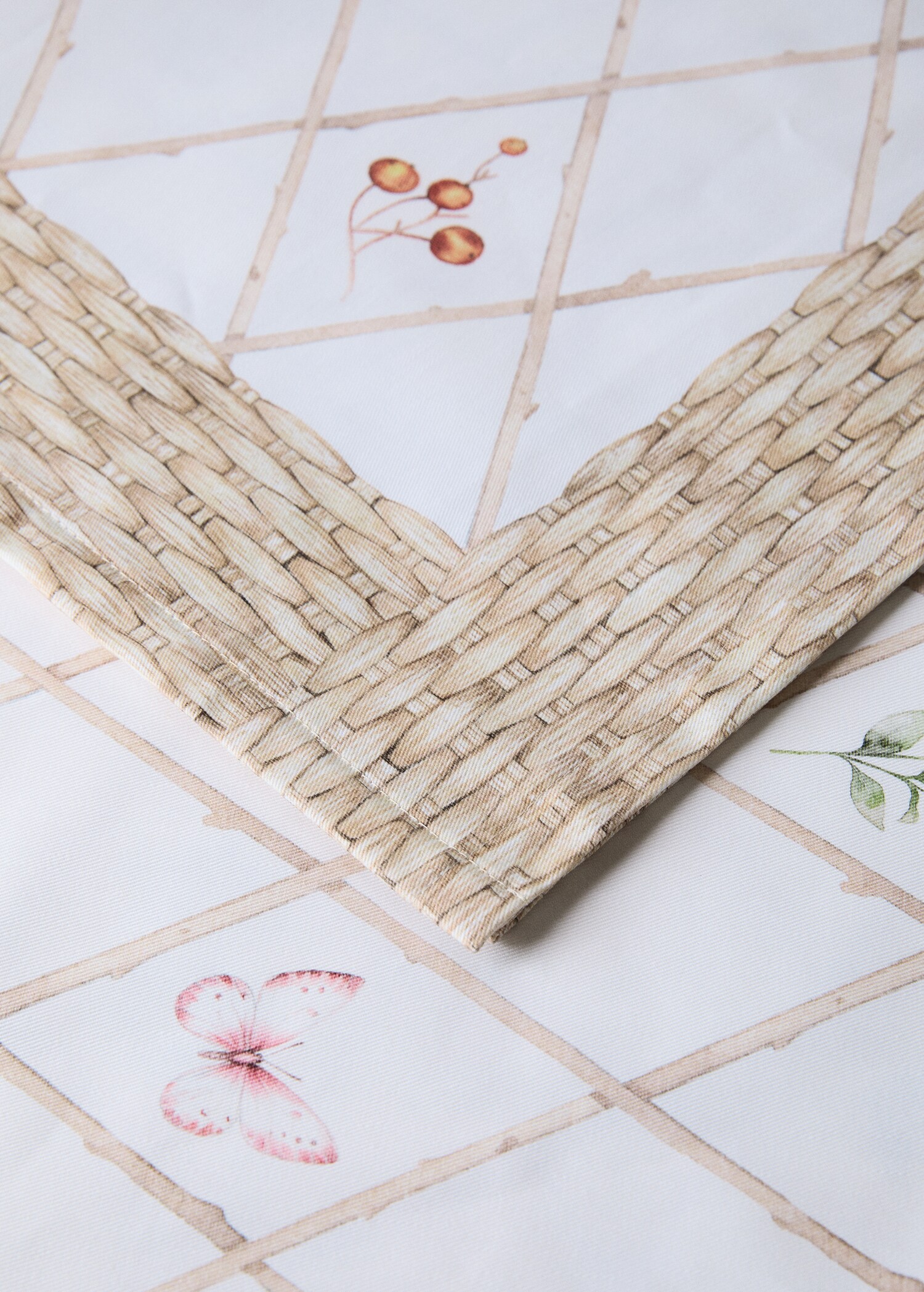 Beschichtete Tischdecke mit Blumenmuster für 2 bis 4 Personen - Detail des Artikels 1